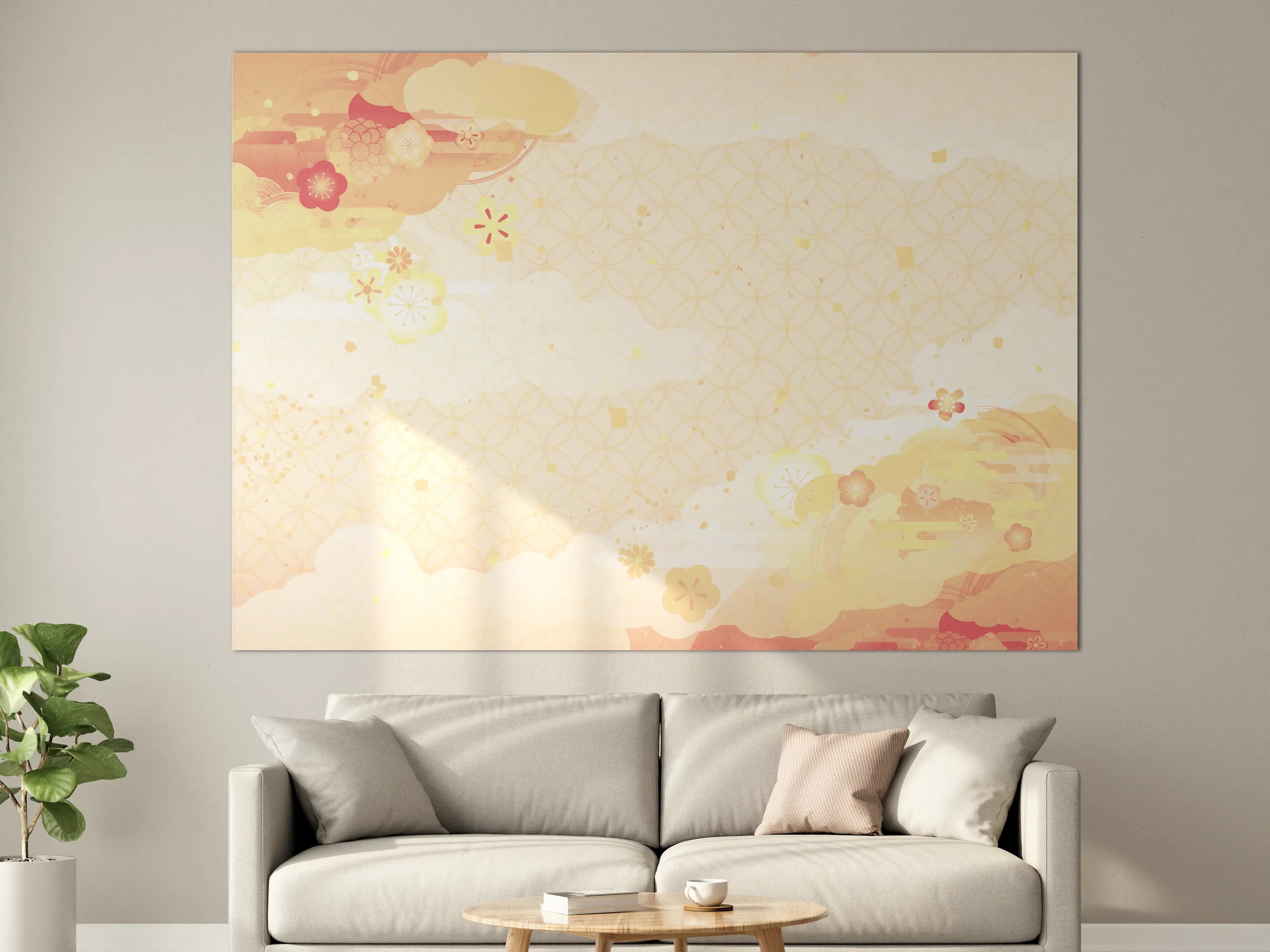 Große Wandbilder - Goldbeige Abstrakte Musterkunst