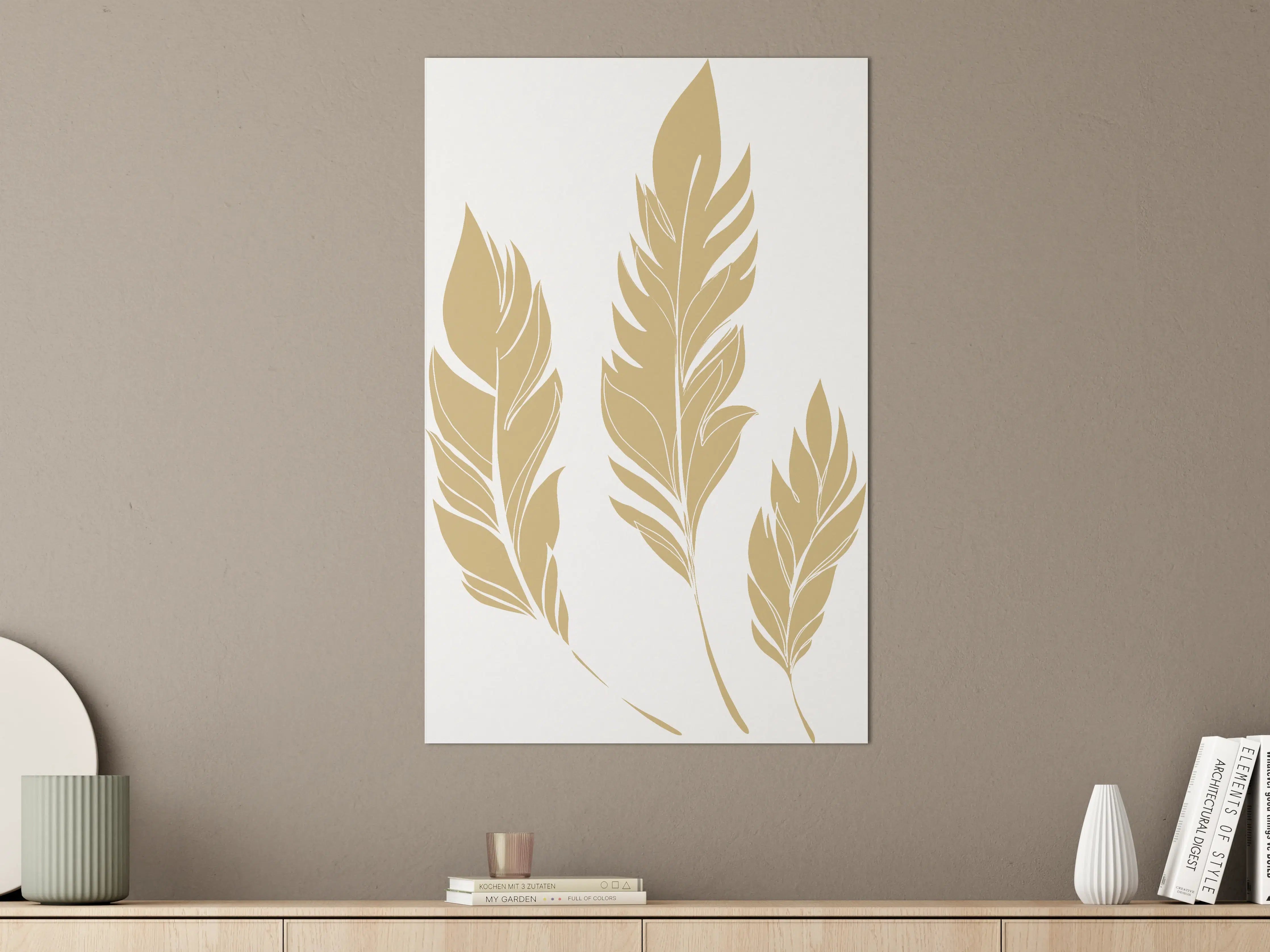 Große Wandbilder - Goldene Feder Illustration