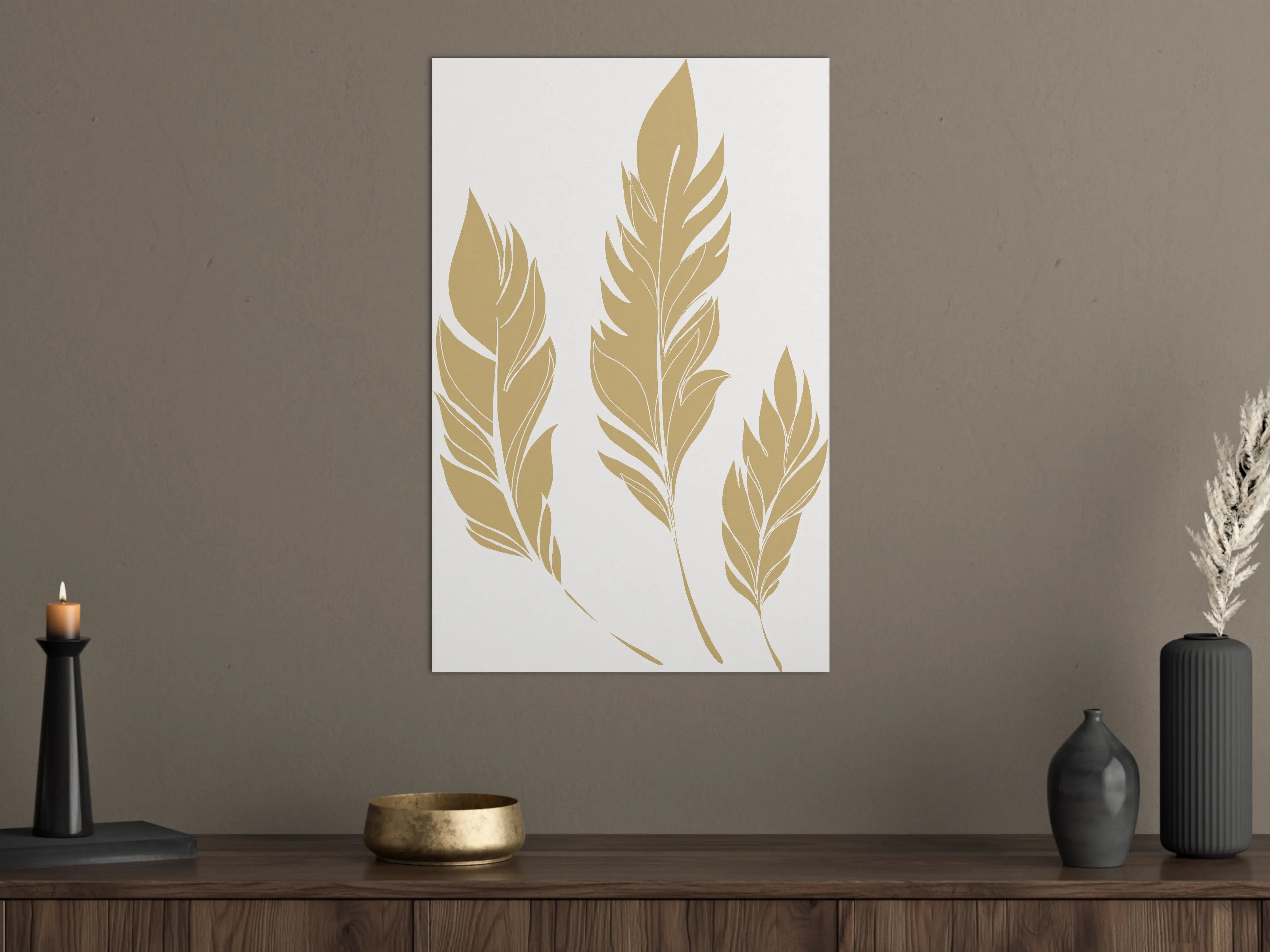 Große Wandbilder - Goldene Feder Illustration