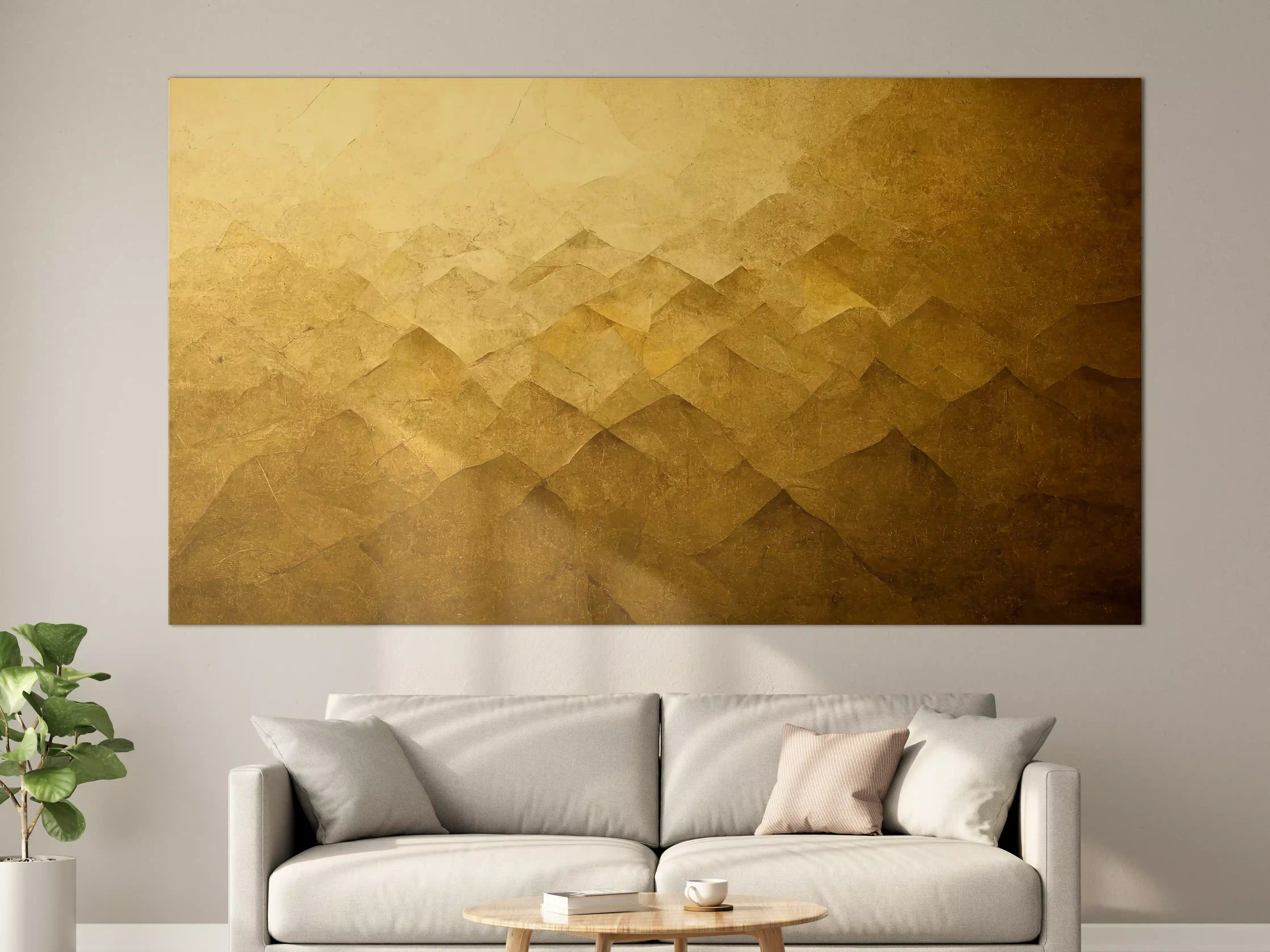 Große Wandbilder - Goldene Geometrie-Industrietextur