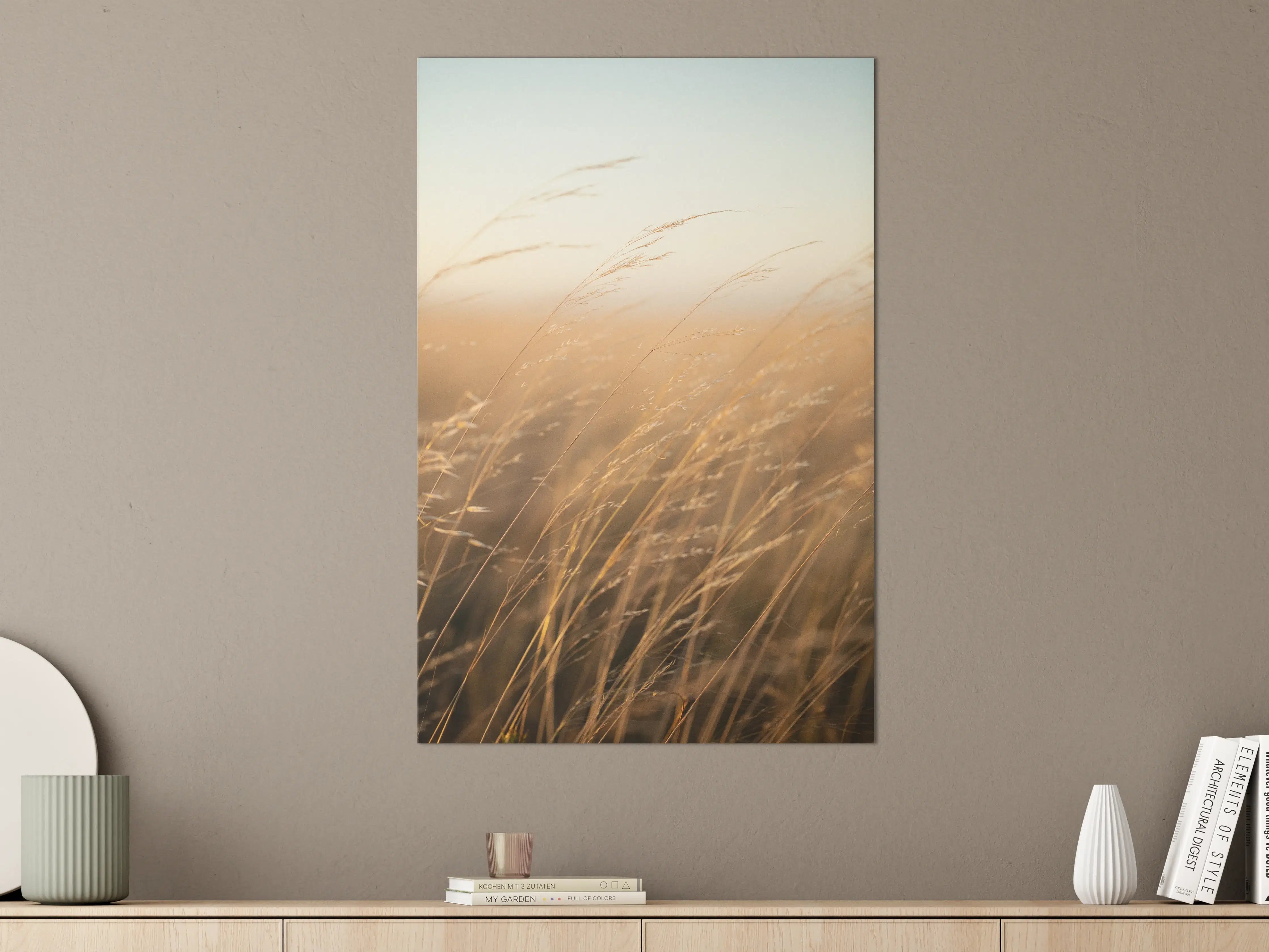 Große Wandbilder - Goldene Gräser im Sonnenlicht