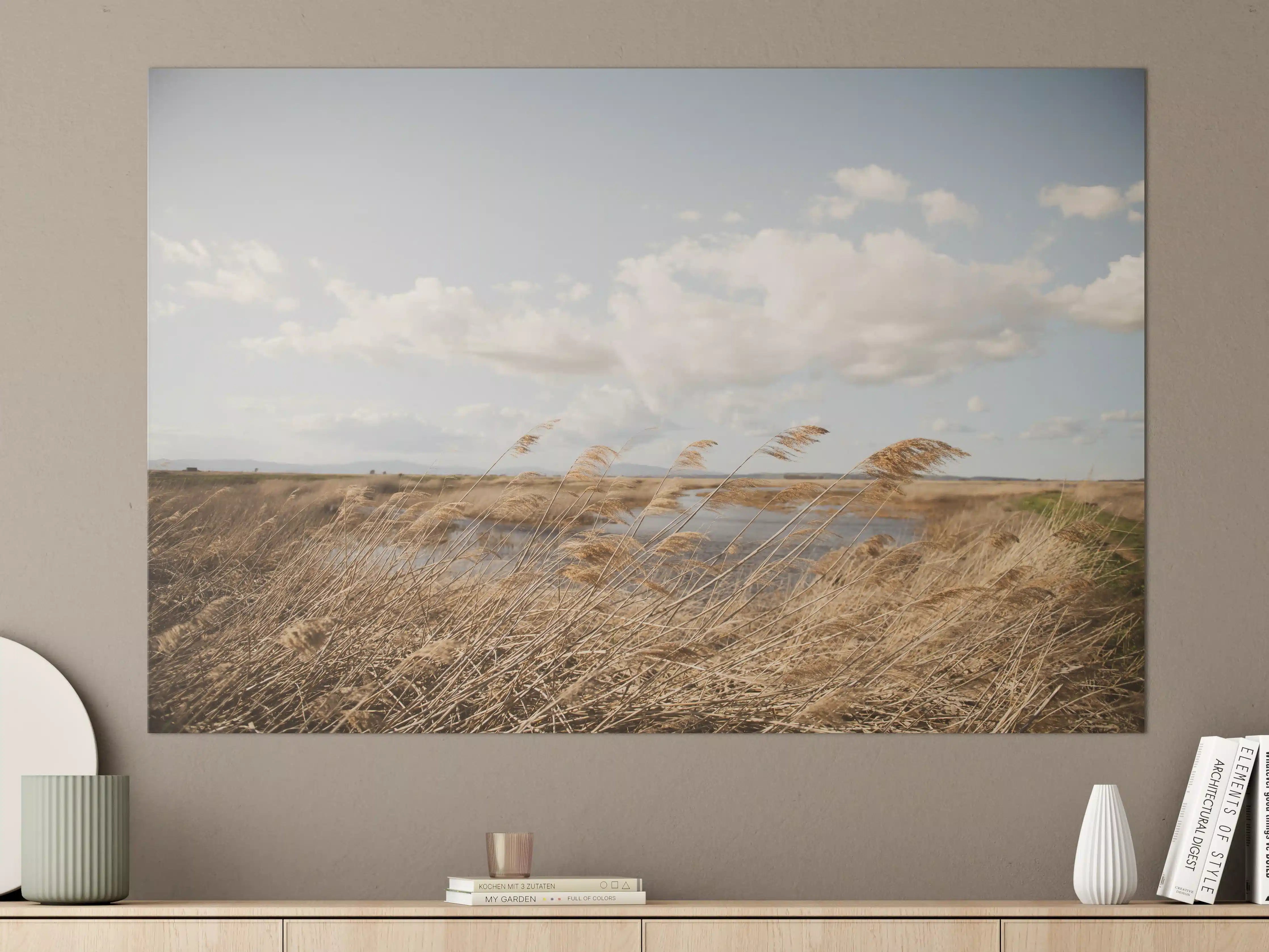 Große Wandbilder - Goldene Gräser im Wind