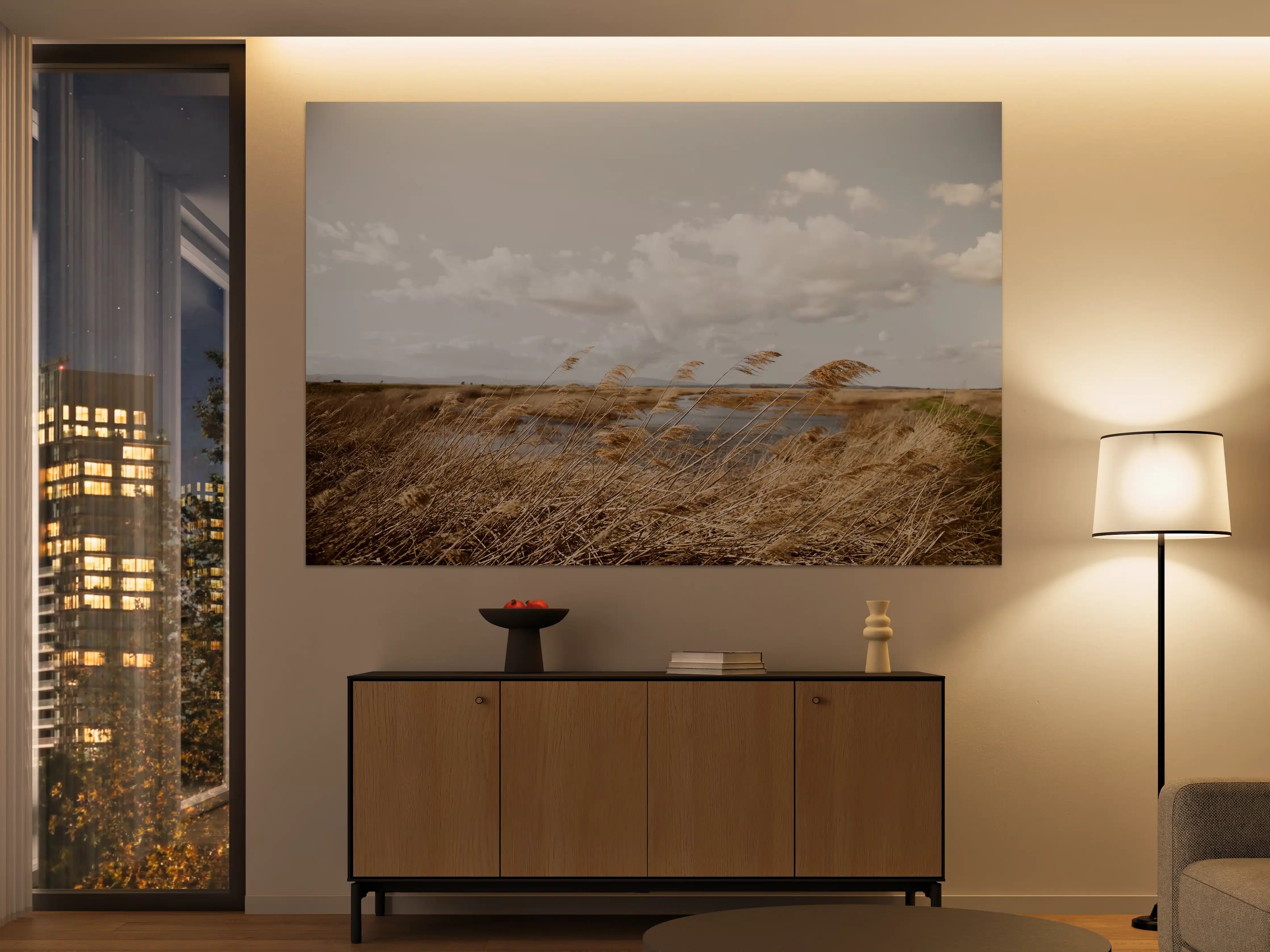 Große Wandbilder - Goldene Gräser im Wind