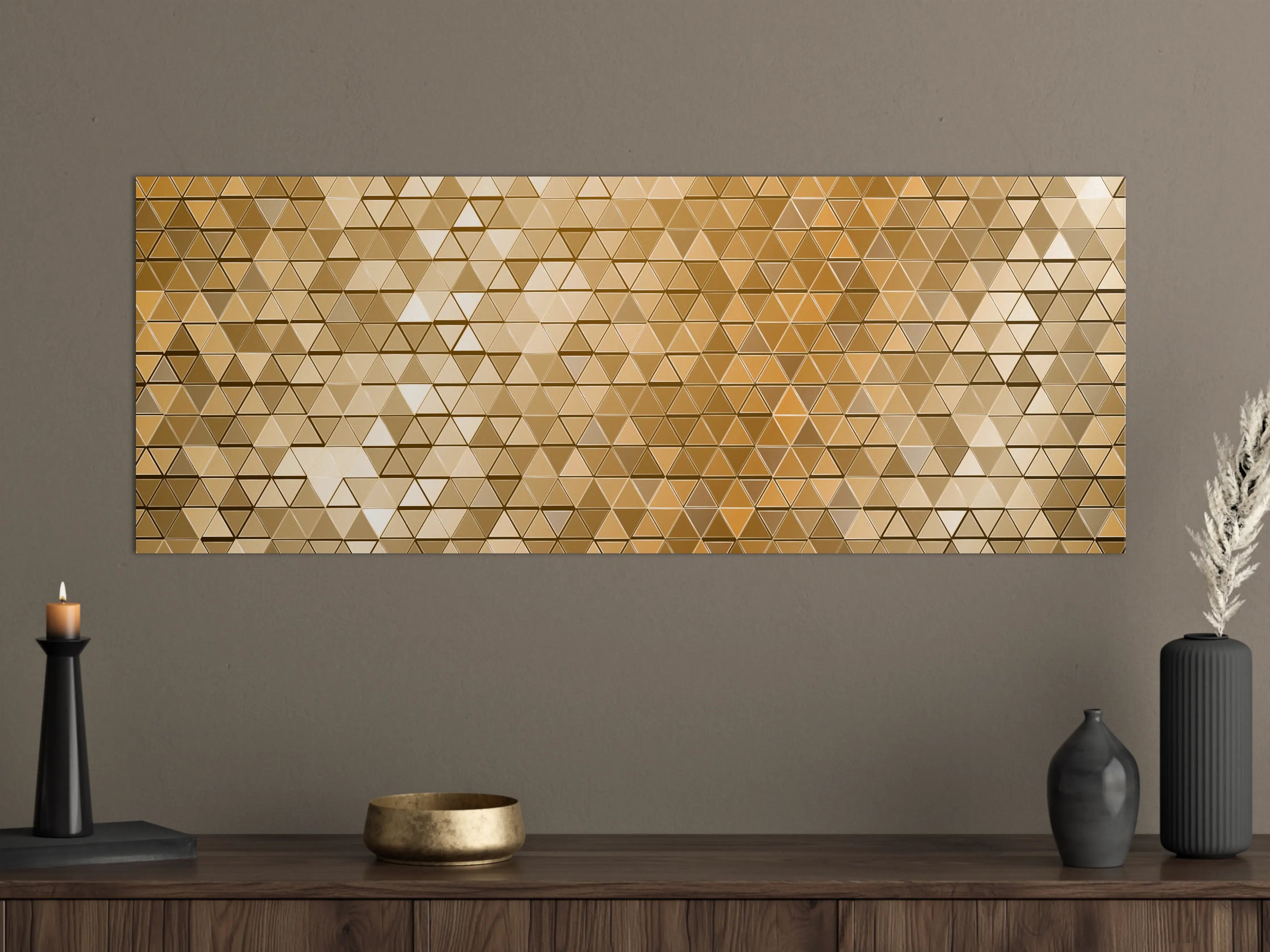 Große Wandbilder - Goldene Metall-Mosaikstruktur