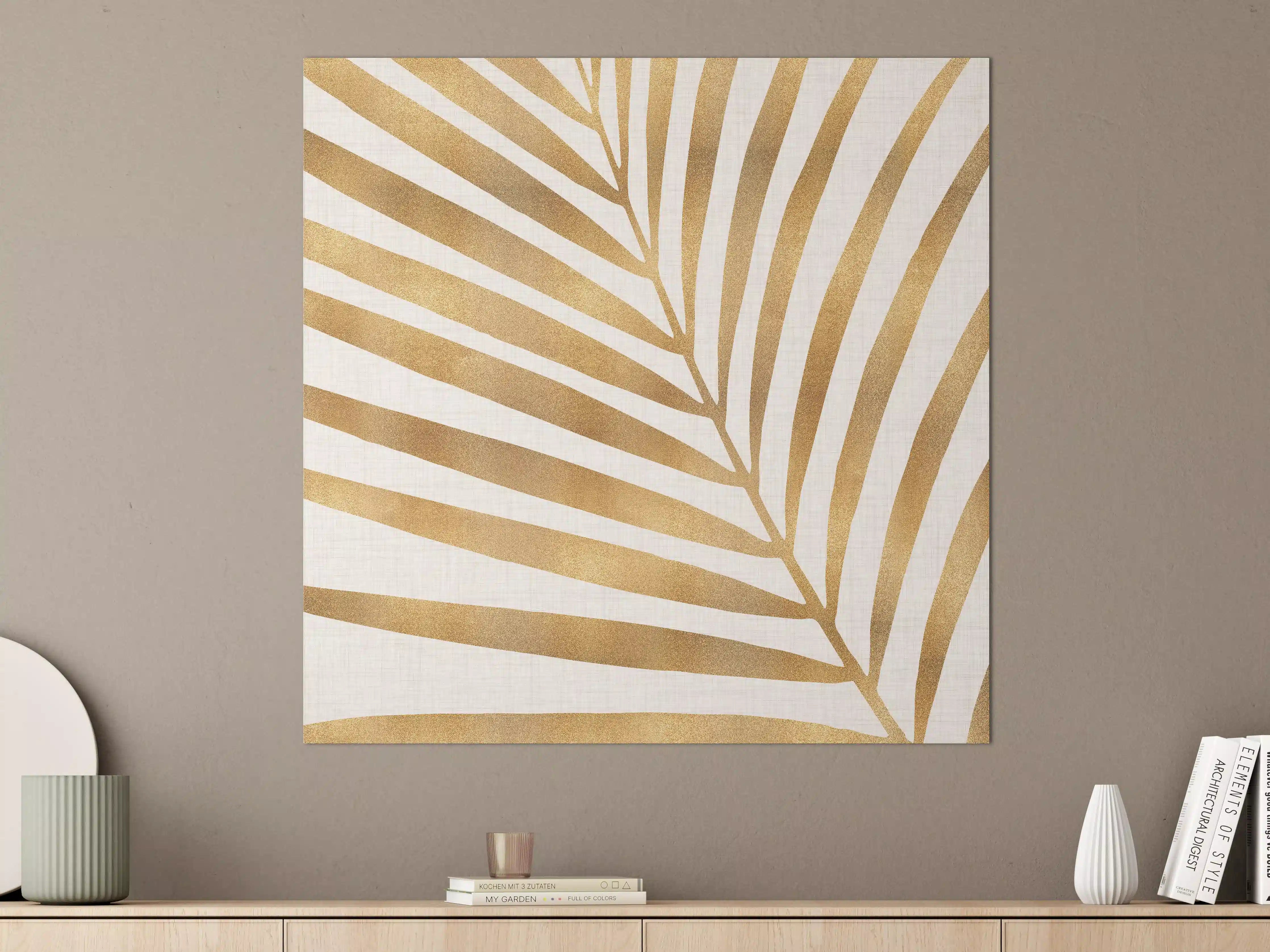 Große Wandbilder - Goldene Palmblatt-Design