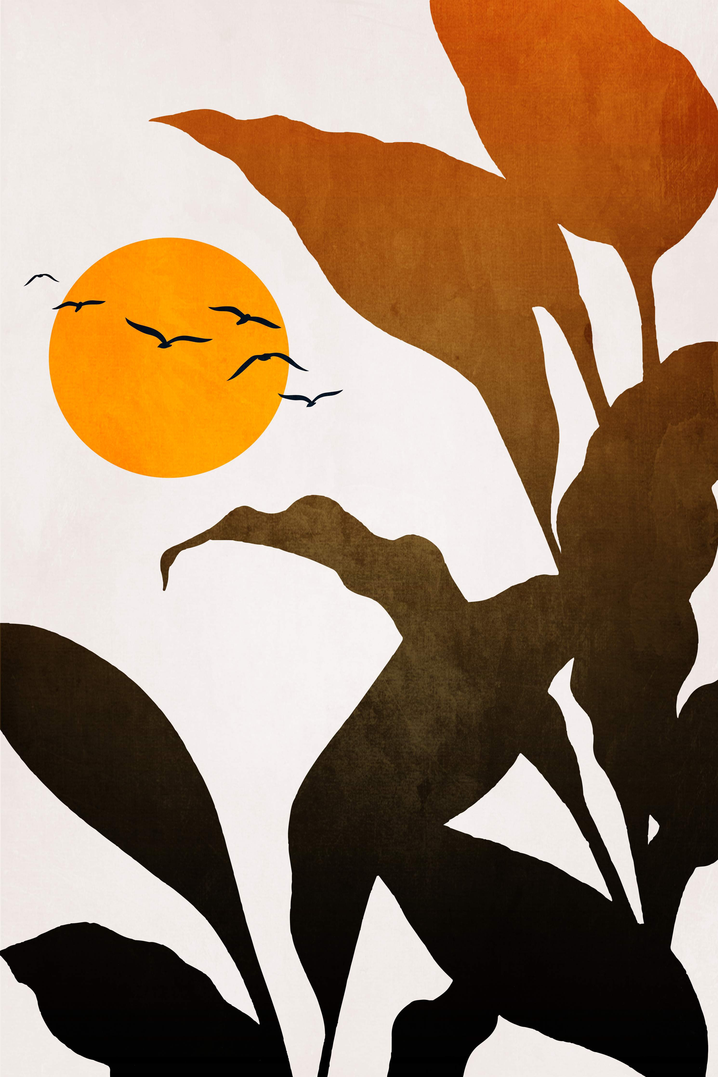 Große Wandbilder-Goldene Sonne - Grafik
