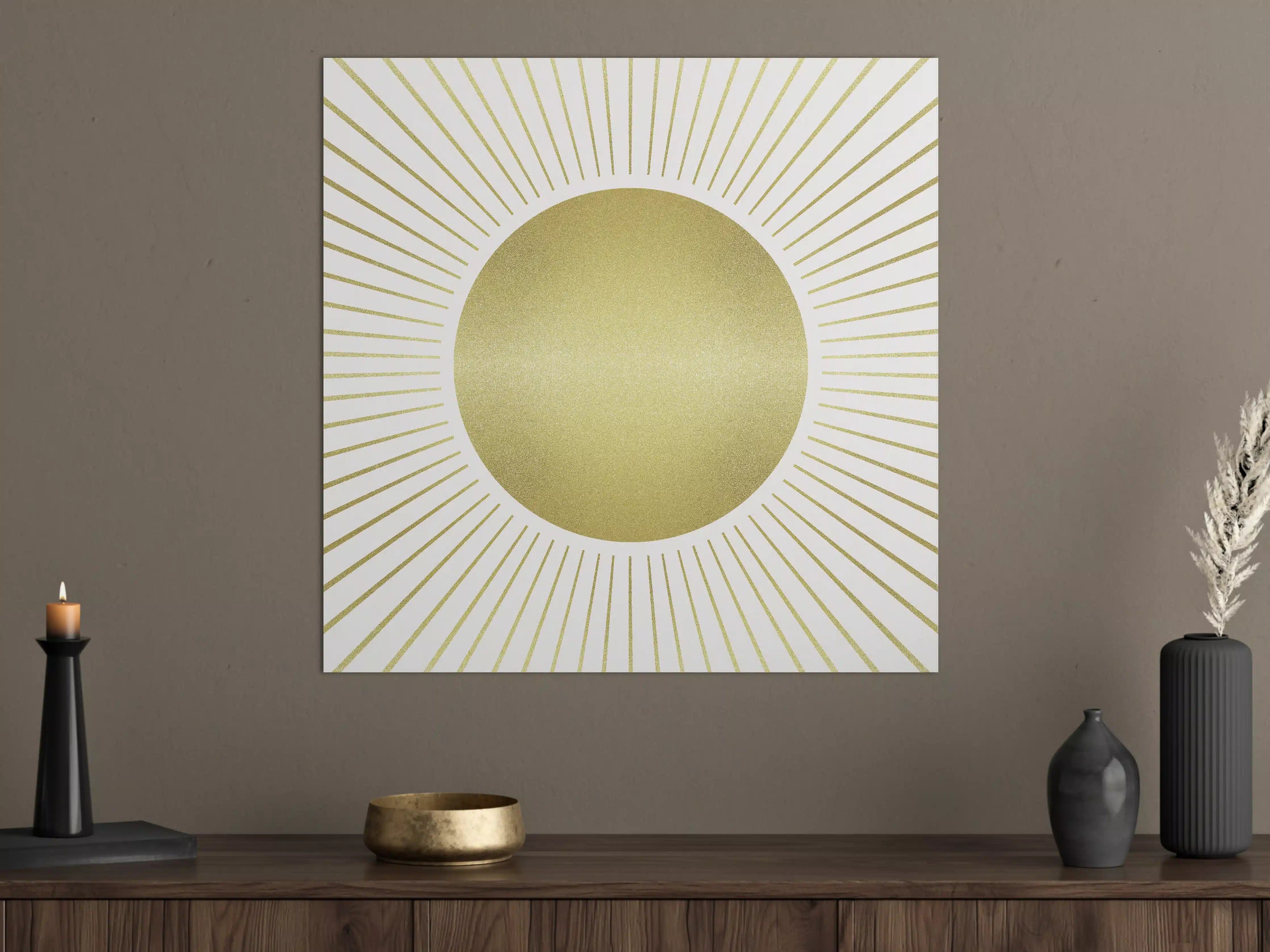 Große Wandbilder - Goldene Sonne mit Strahlen