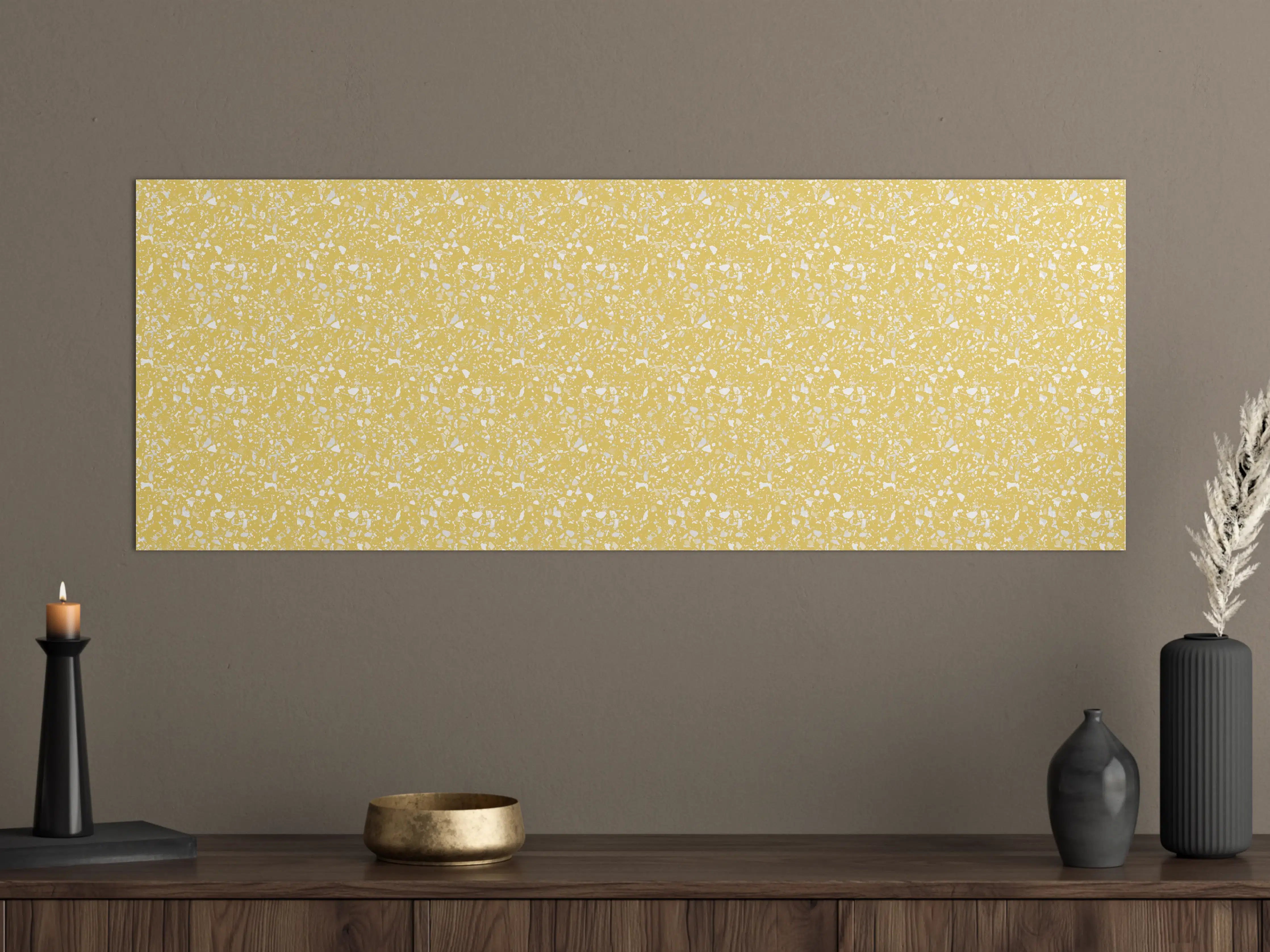 Große Wandbilder - Goldene Spritzer auf Perlweiß