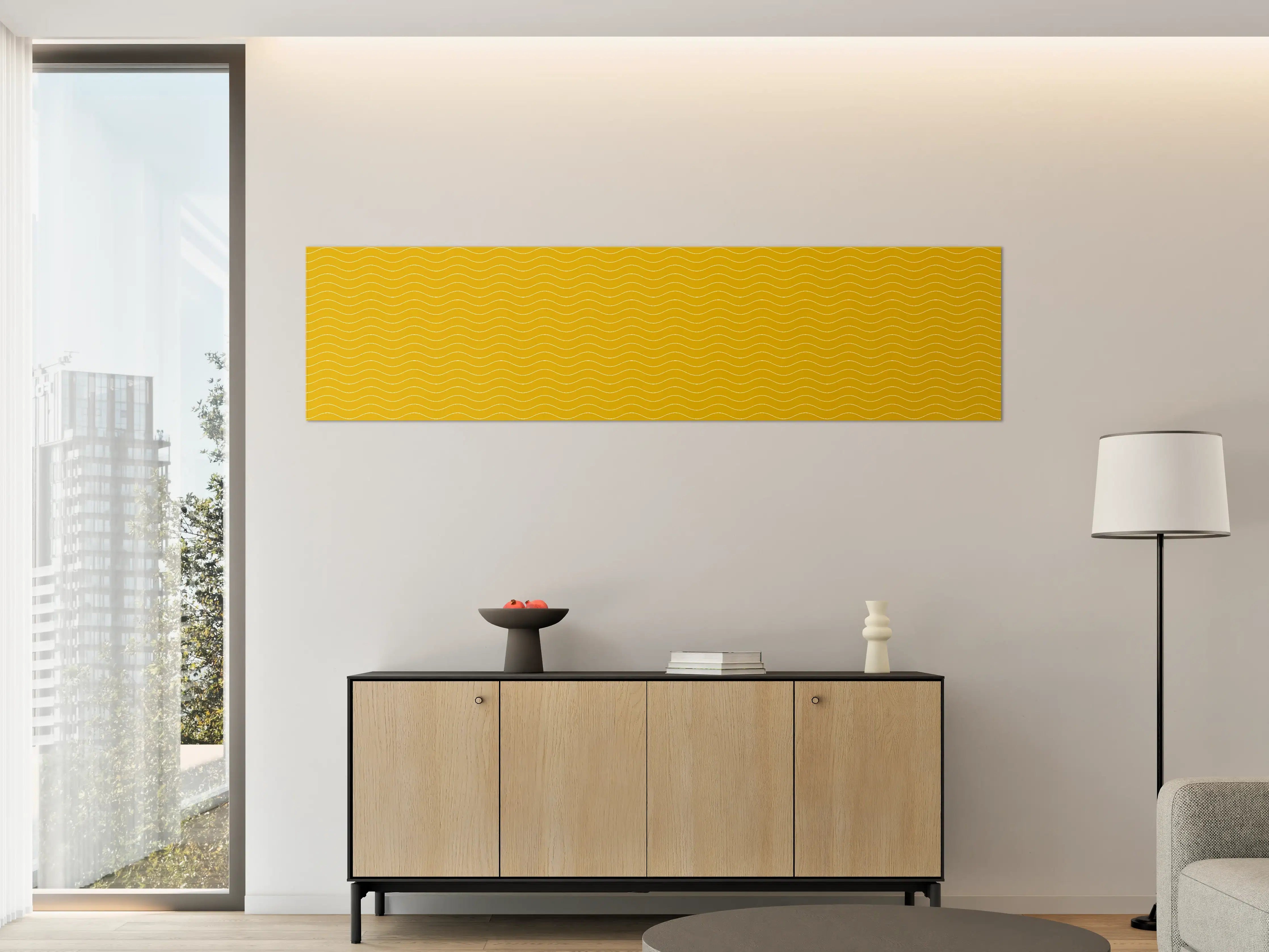 Große Wandbilder - Goldene Wellen Muster