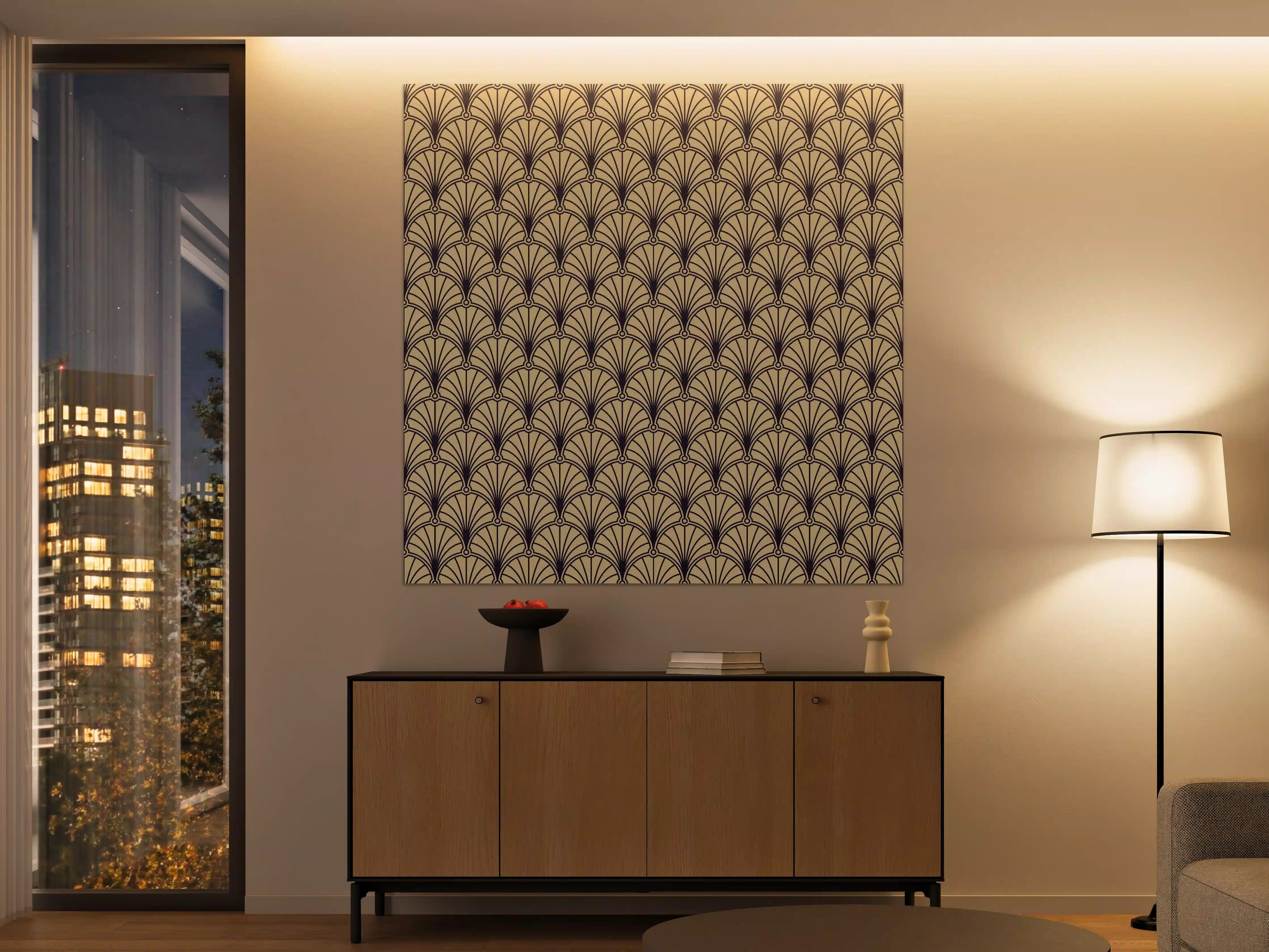 Große Wandbilder - Goldenes Art-Deco-Muster