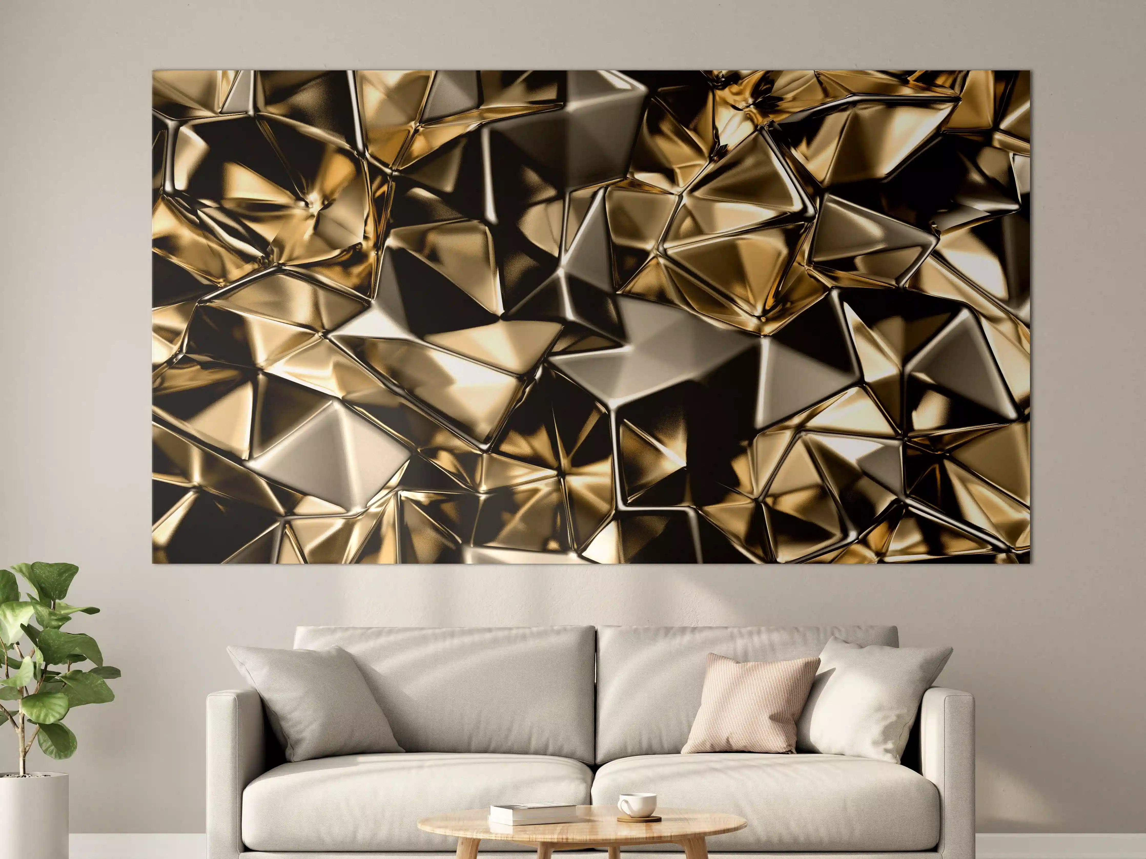 Große Wandbilder - Goldenes Dreieck-Kristall-Design