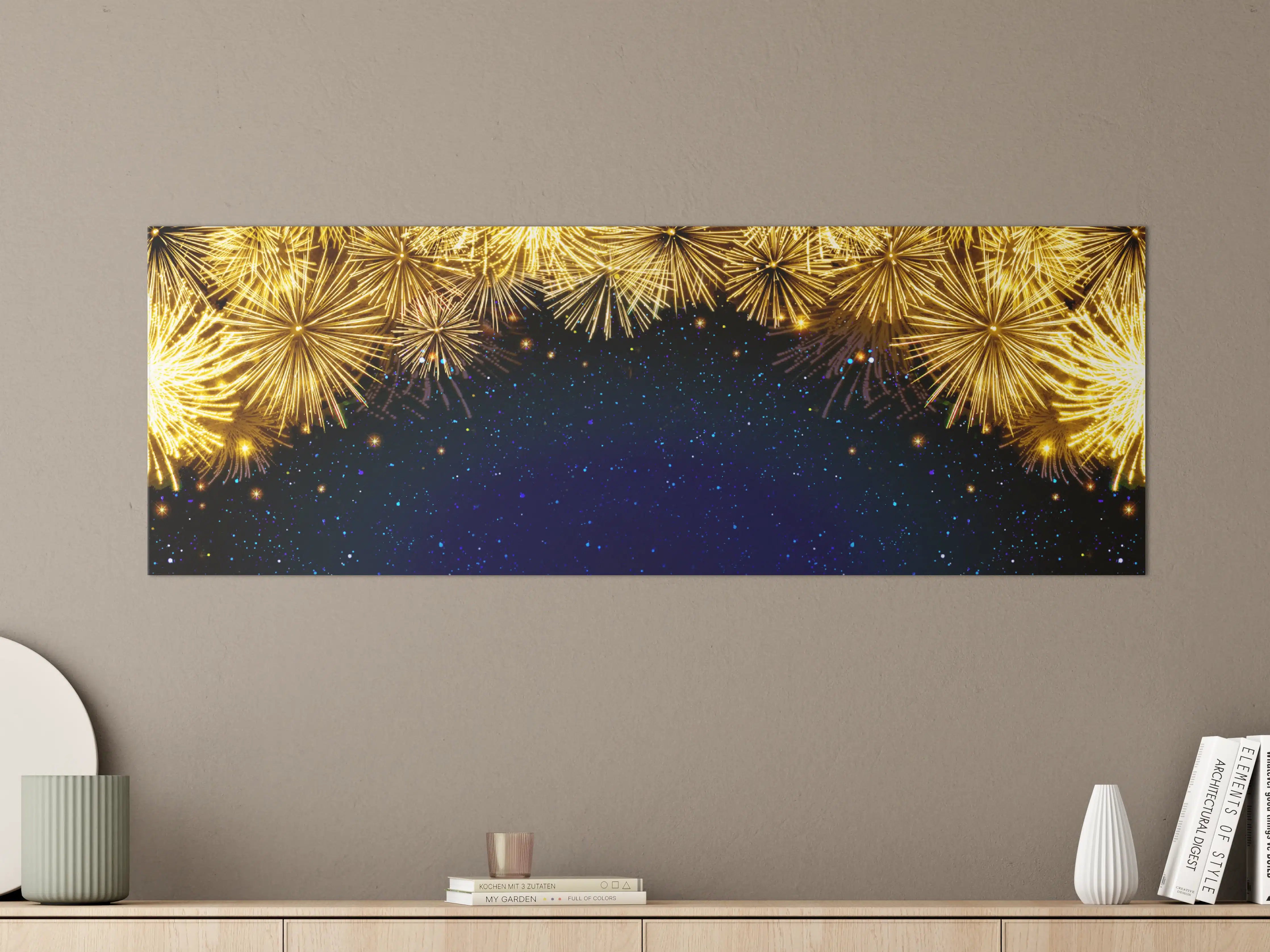 Große Wandbilder - Goldenes Feuerwerk - Hintergrund