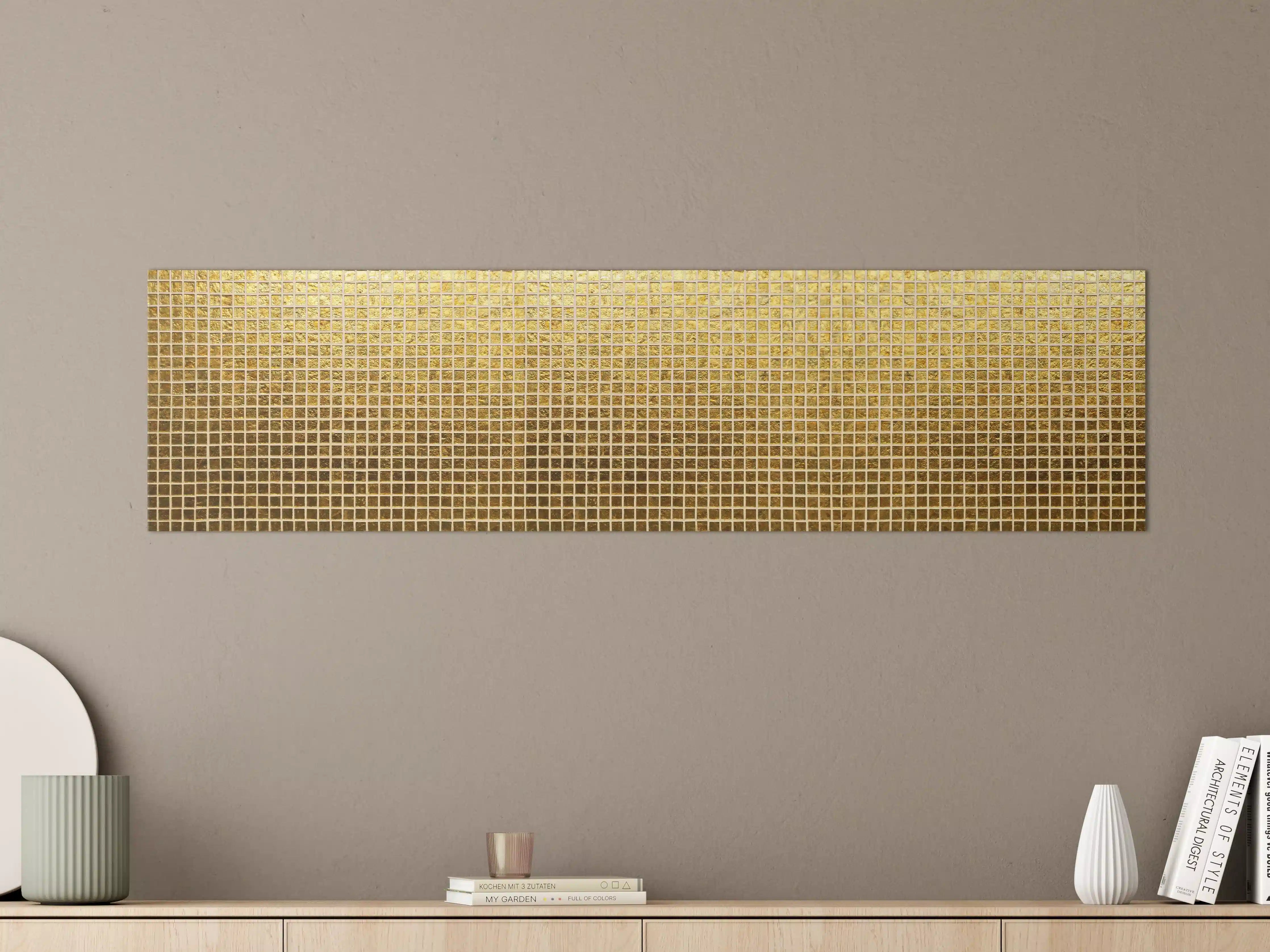 Große Wandbilder - Goldenes Fliesenmuster