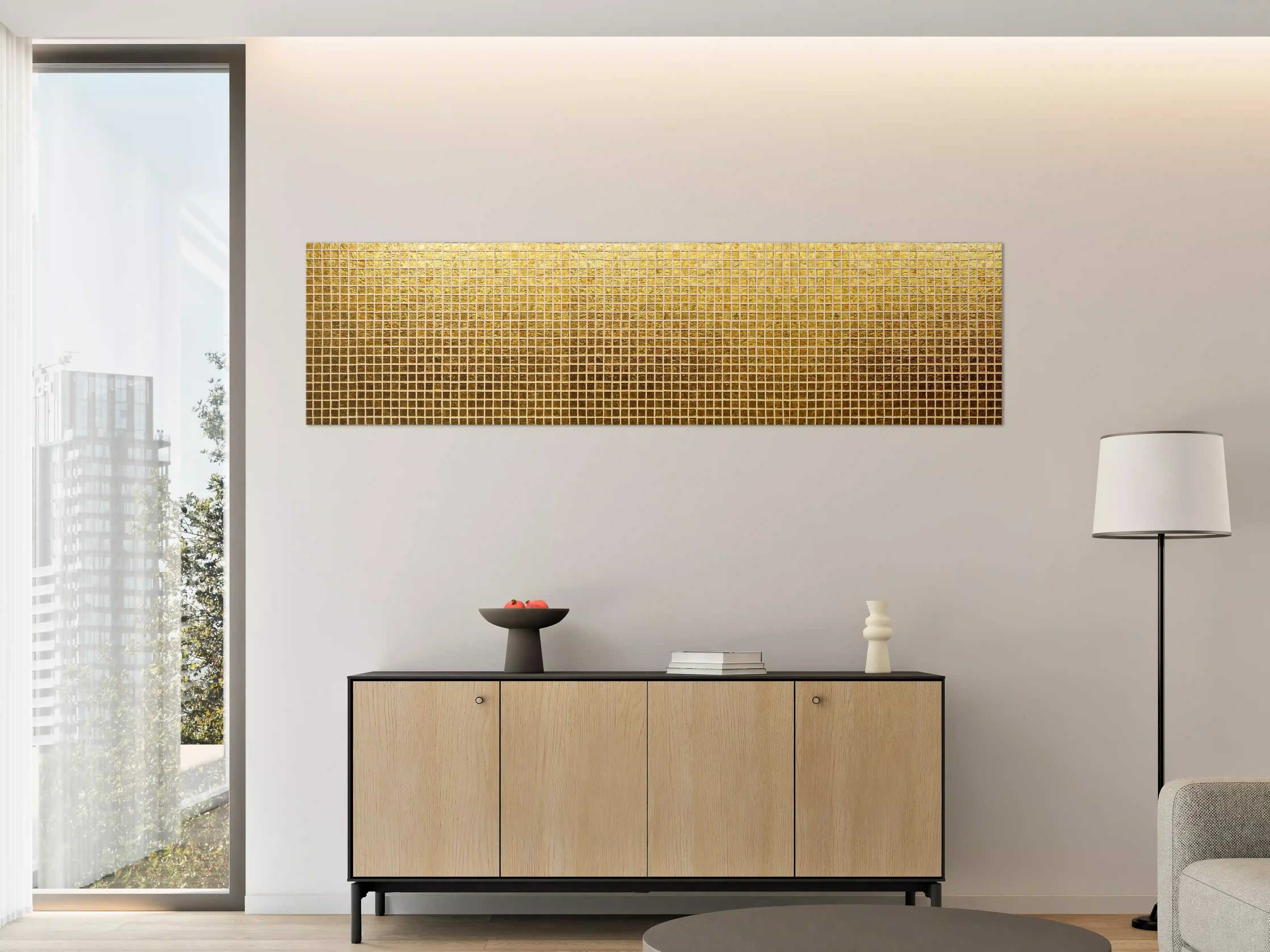 Große Wandbilder - Goldenes Fliesenmuster