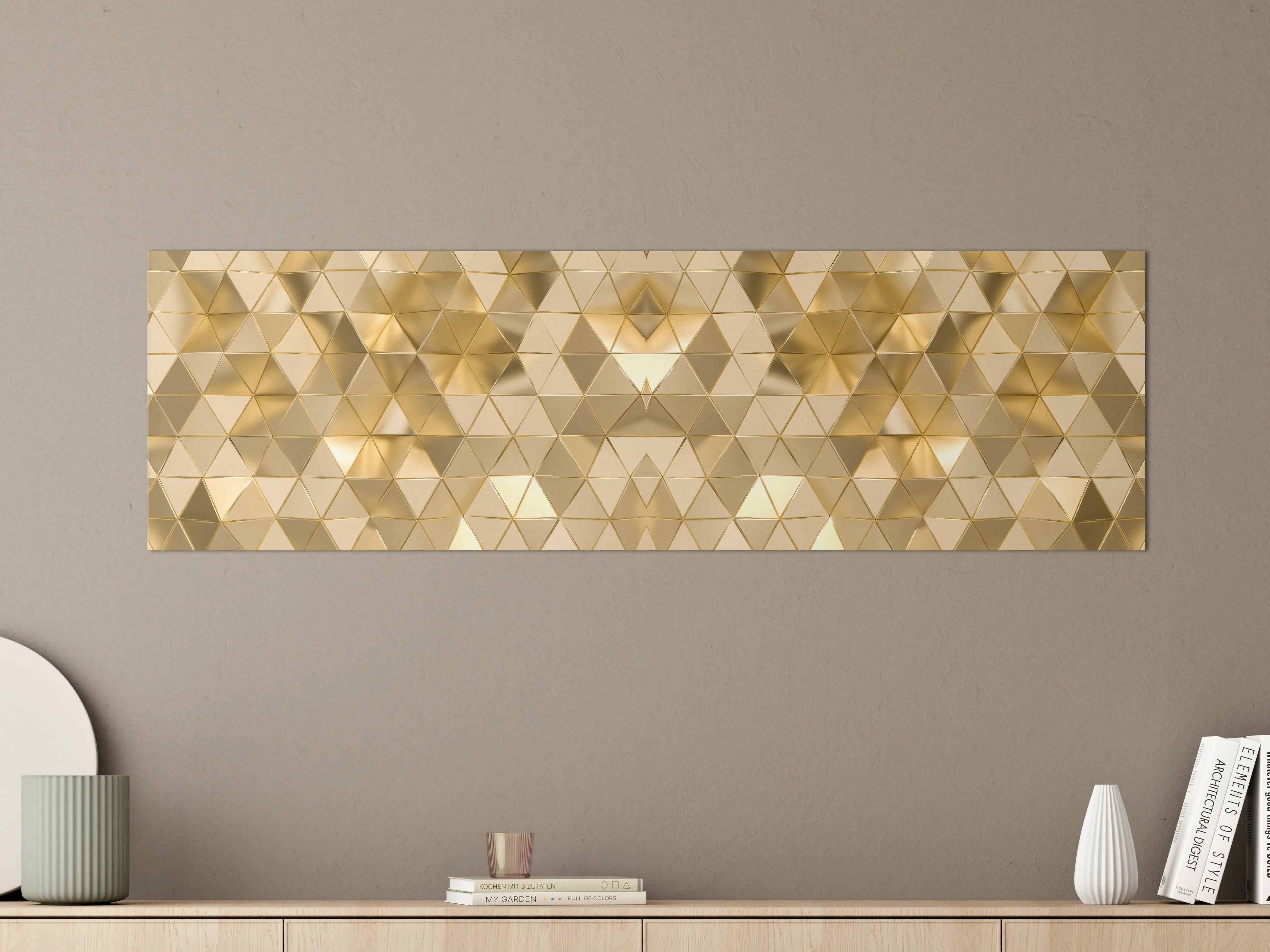 Große Wandbilder - Goldenes Geometrie-Muster