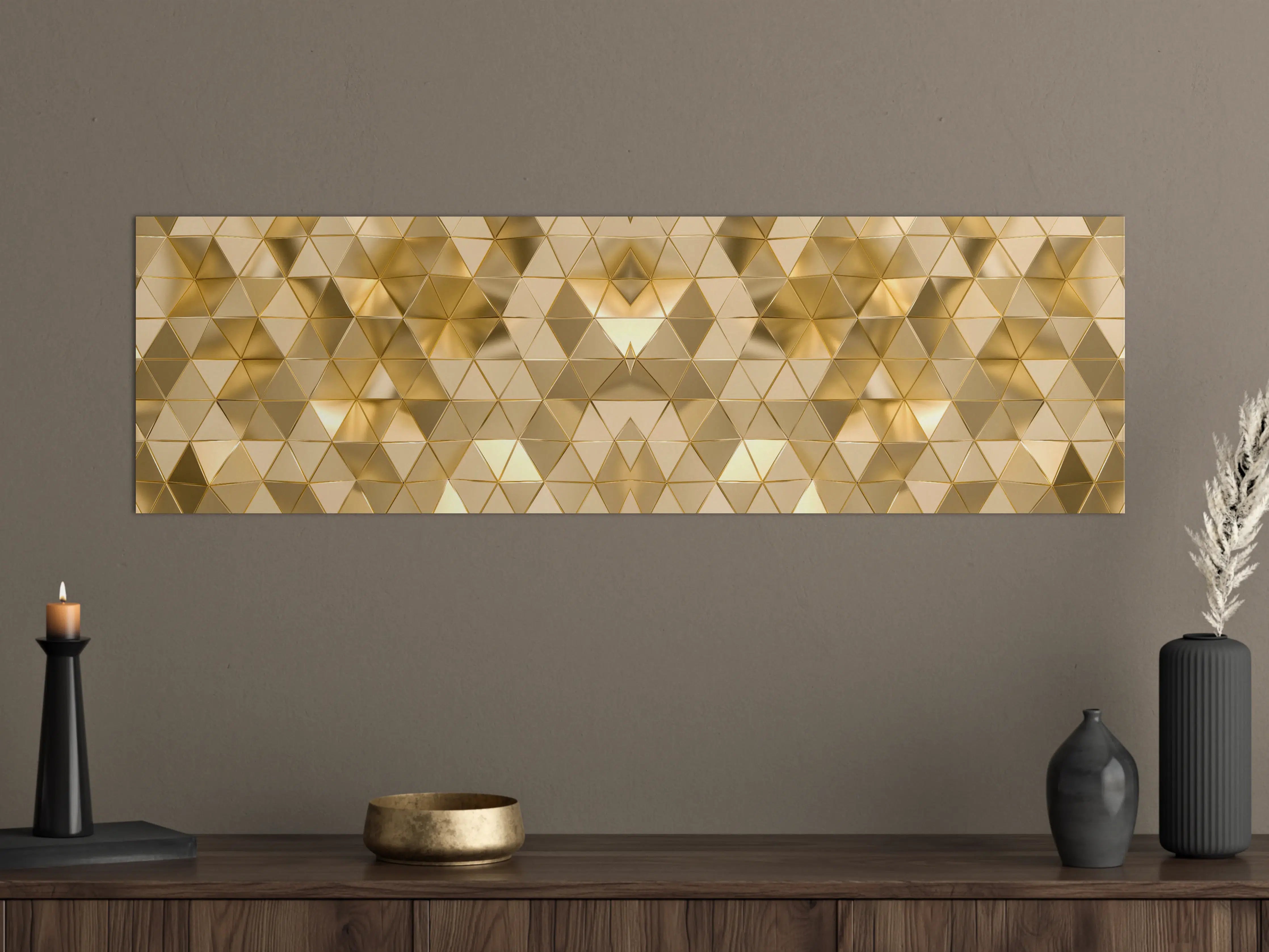 Große Wandbilder - Goldenes Geometrie-Muster