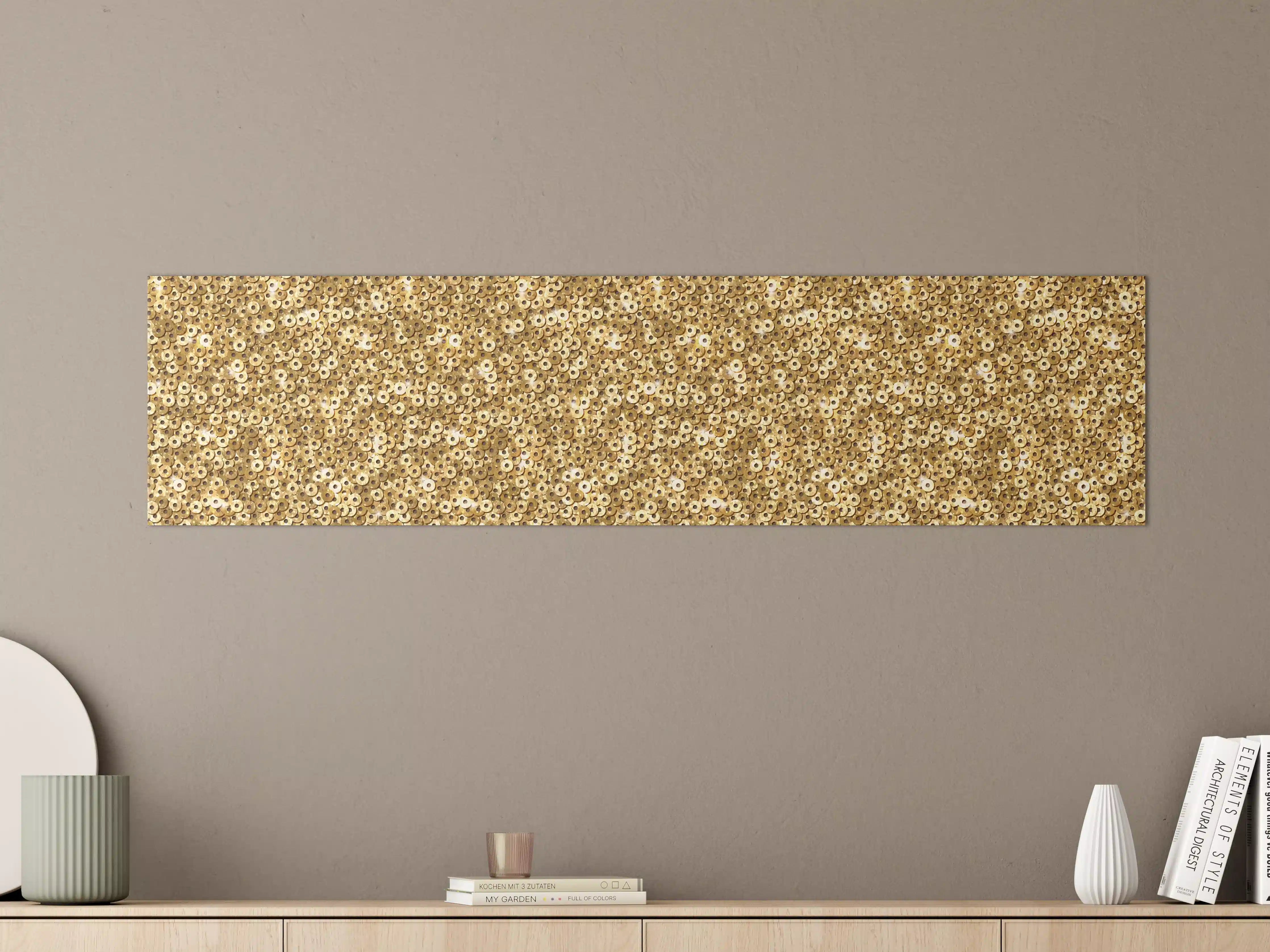 Große Wandbilder - Goldenes Pailletten-Muster