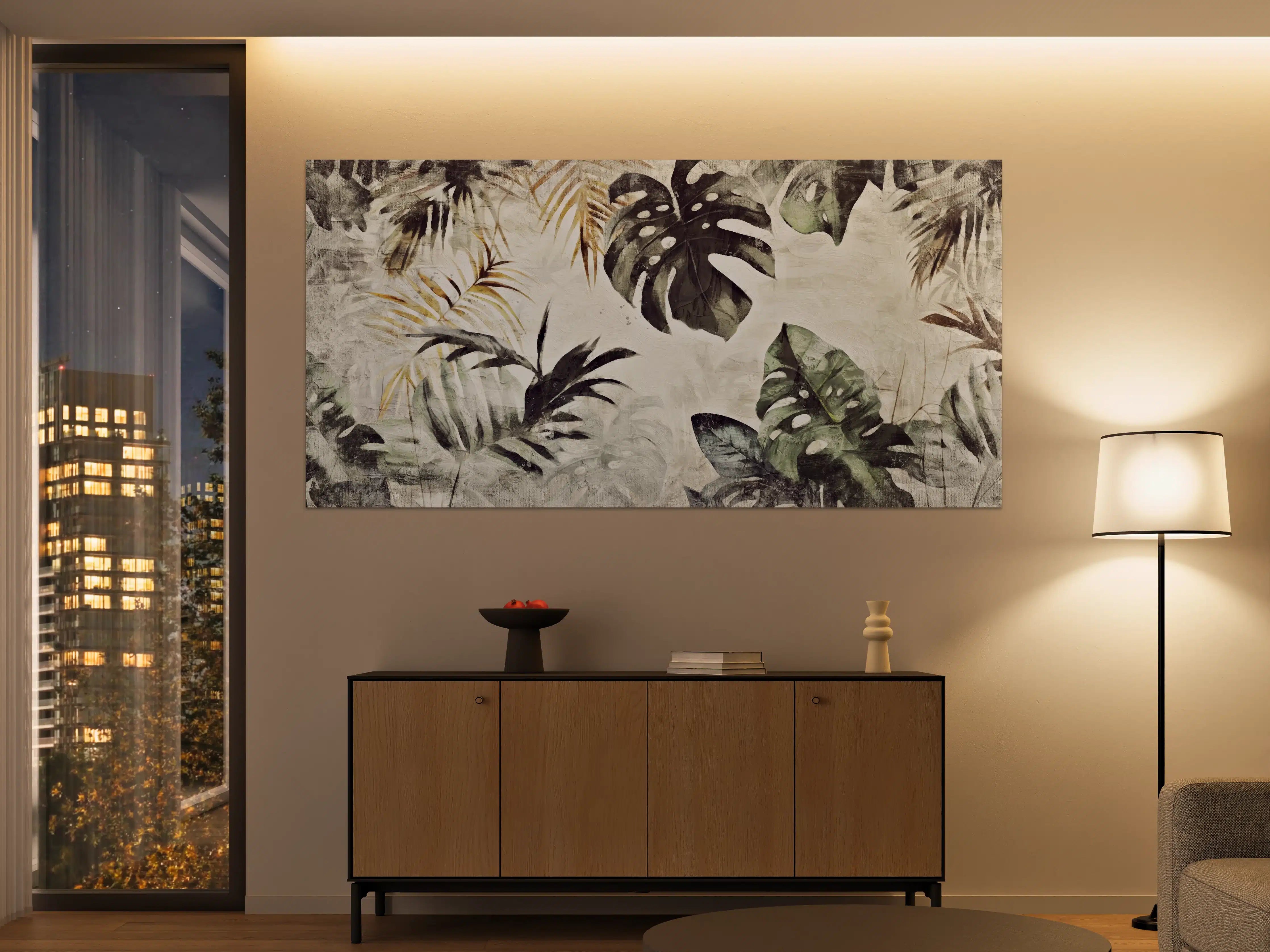 Große Wandbilder - Gräuliche Pflanzen - Floral