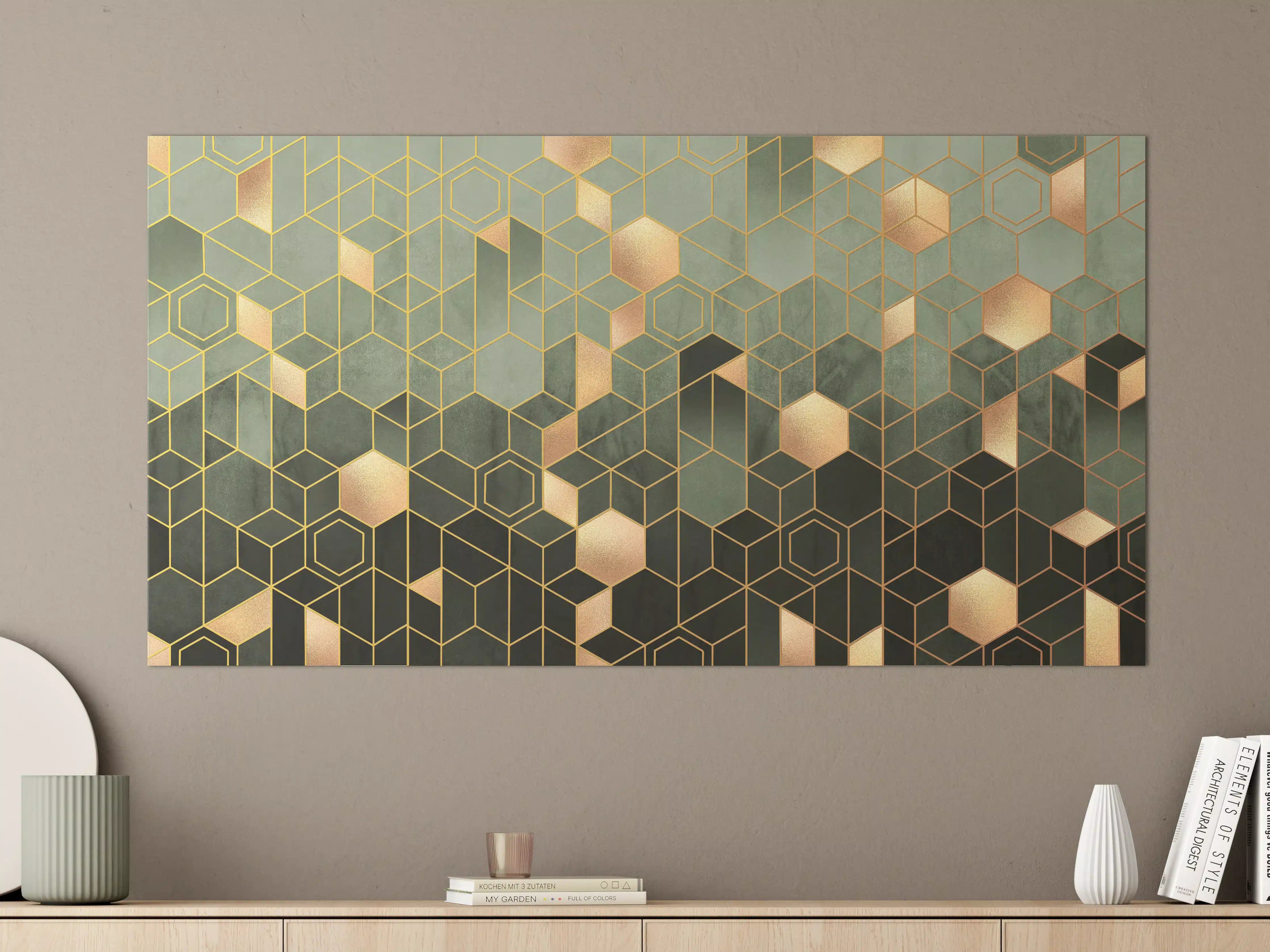 Große Wandbilder - Gräuliche Sechseck Struktur