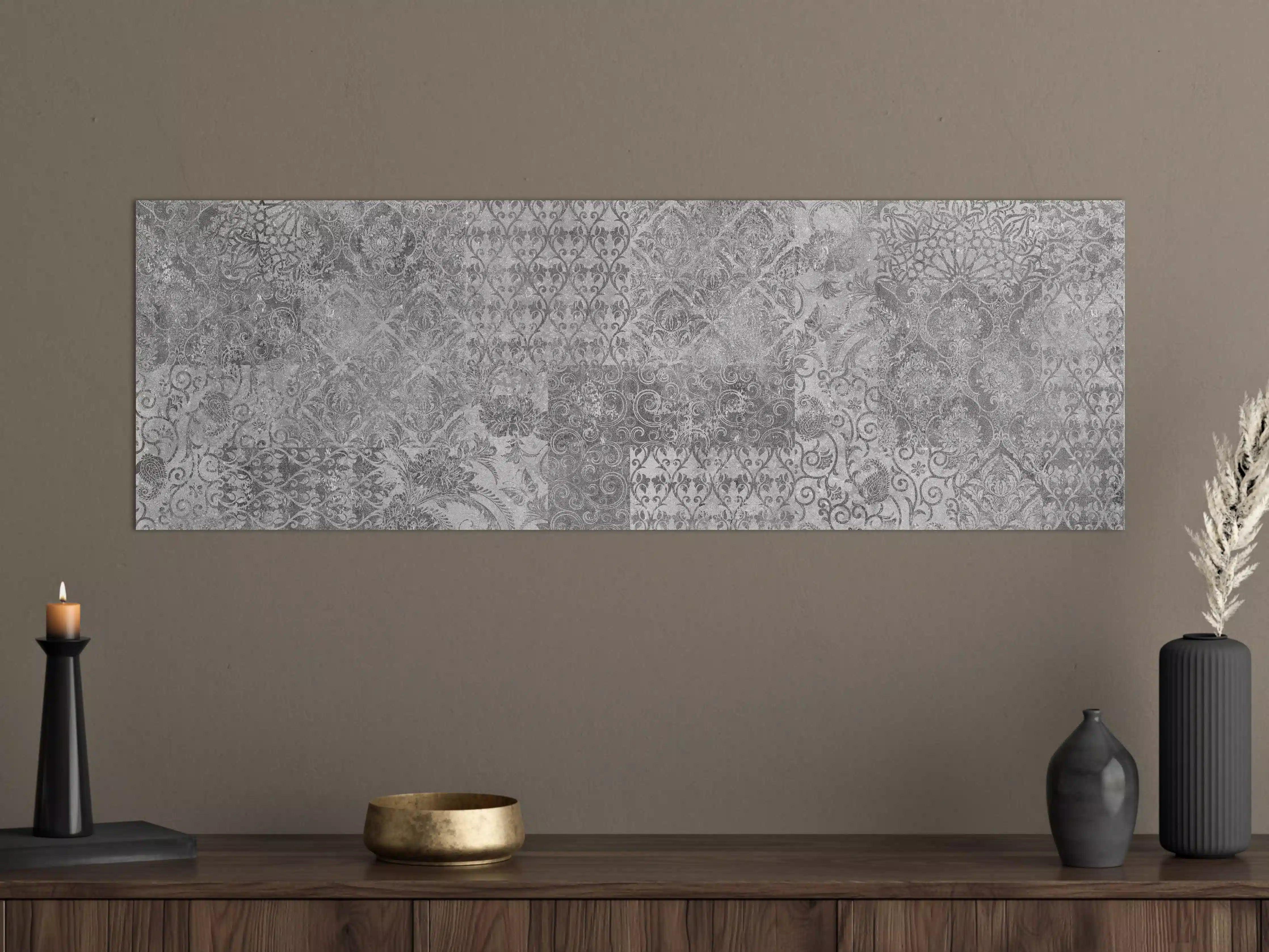 Große Wandbilder - Gräuliches Mosaik Muster