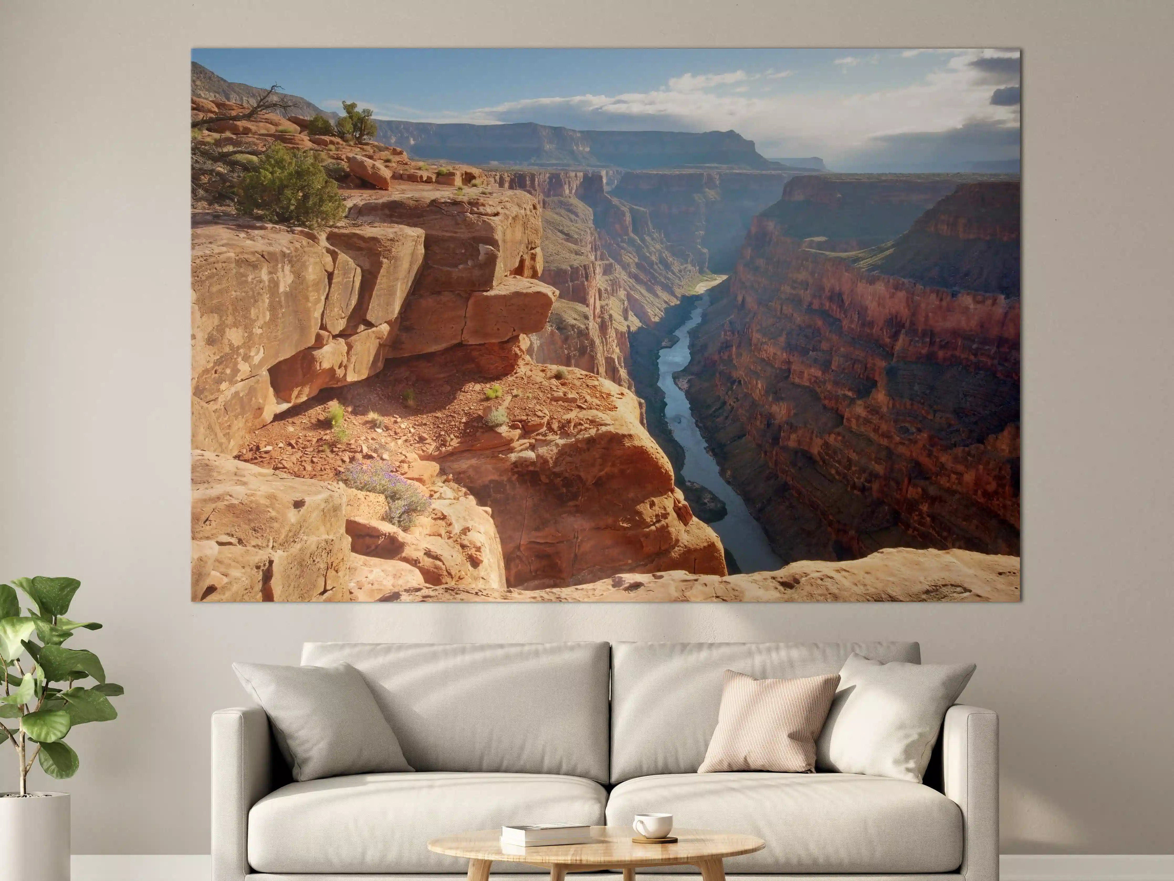 Große Wandbilder - Grand Canyon mit Fluss und rotem Gestein