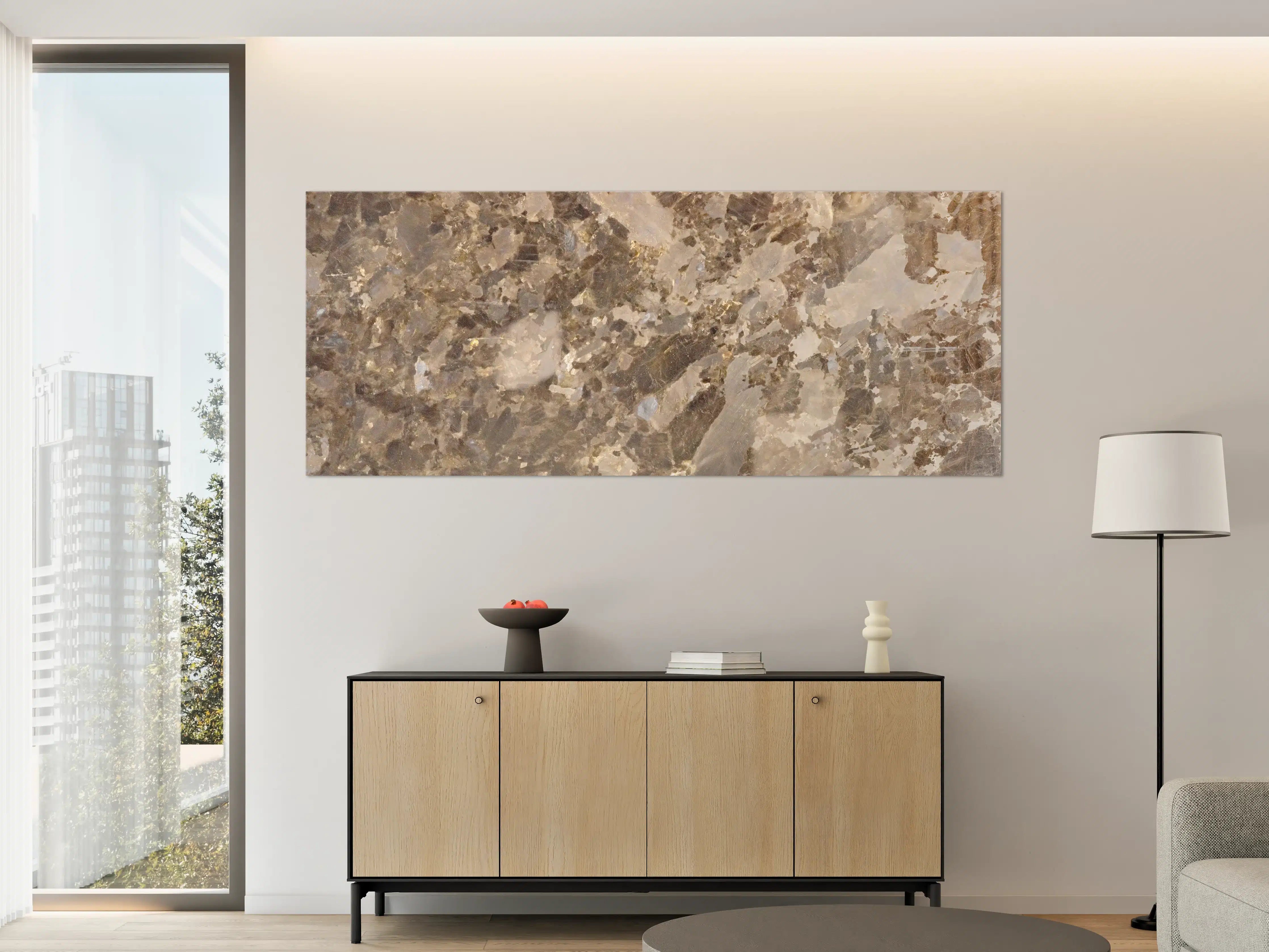 Große Wandbilder - Grau-Braune Marmorstruktur