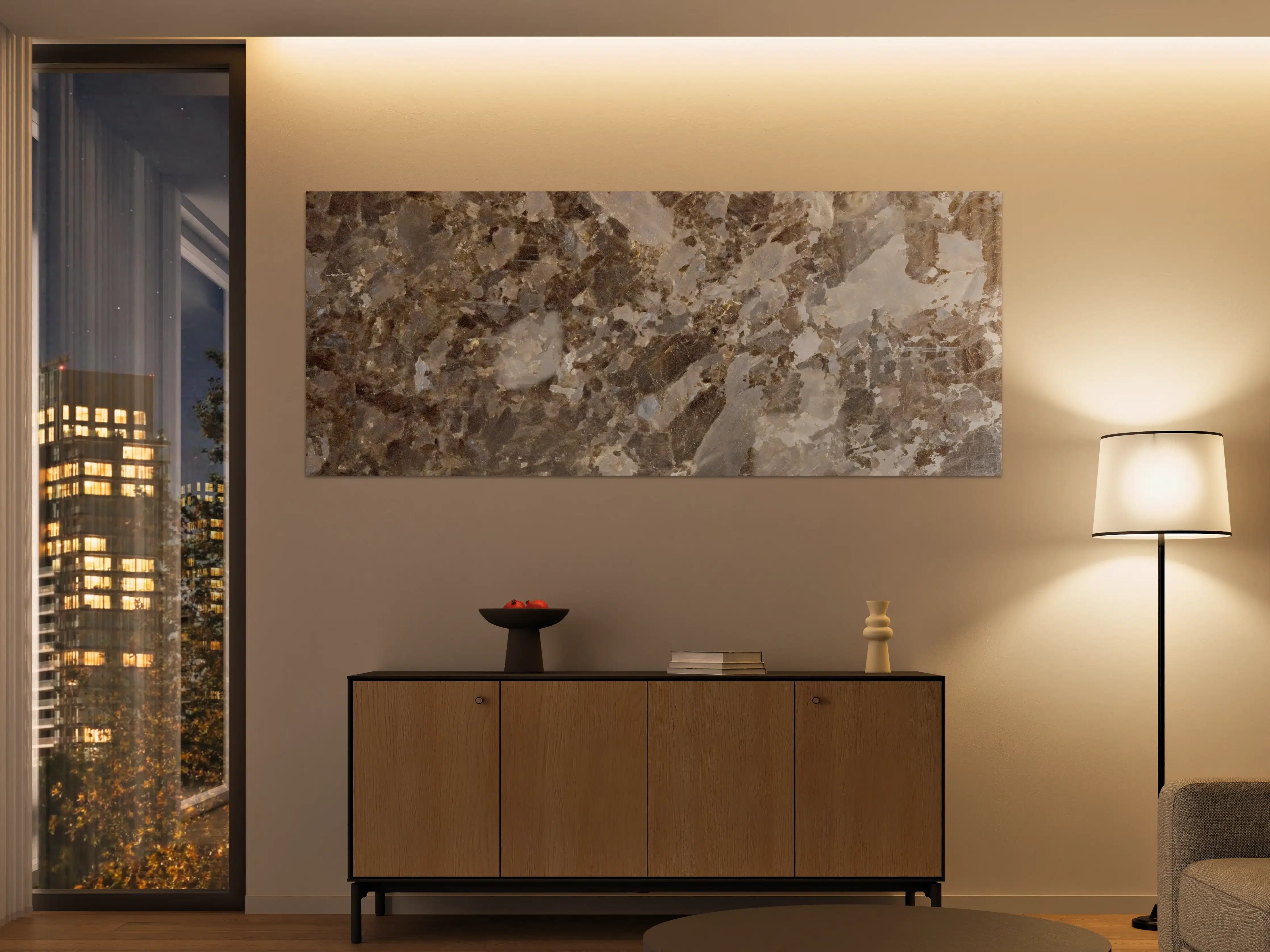 Große Wandbilder - Grau-Braune Marmorstruktur