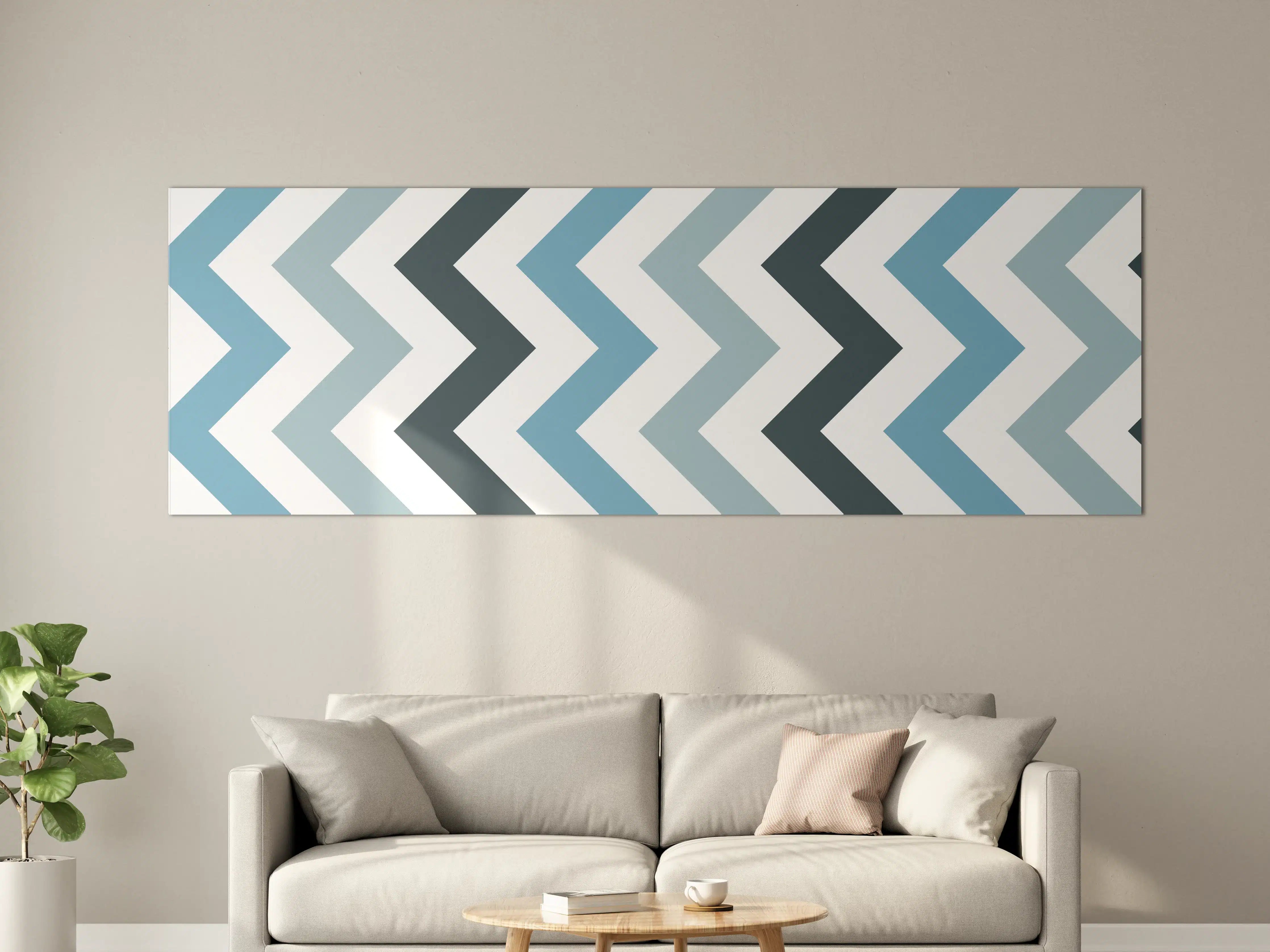 Große Wandbilder - Grau-Weißes Zick-Zack-Design