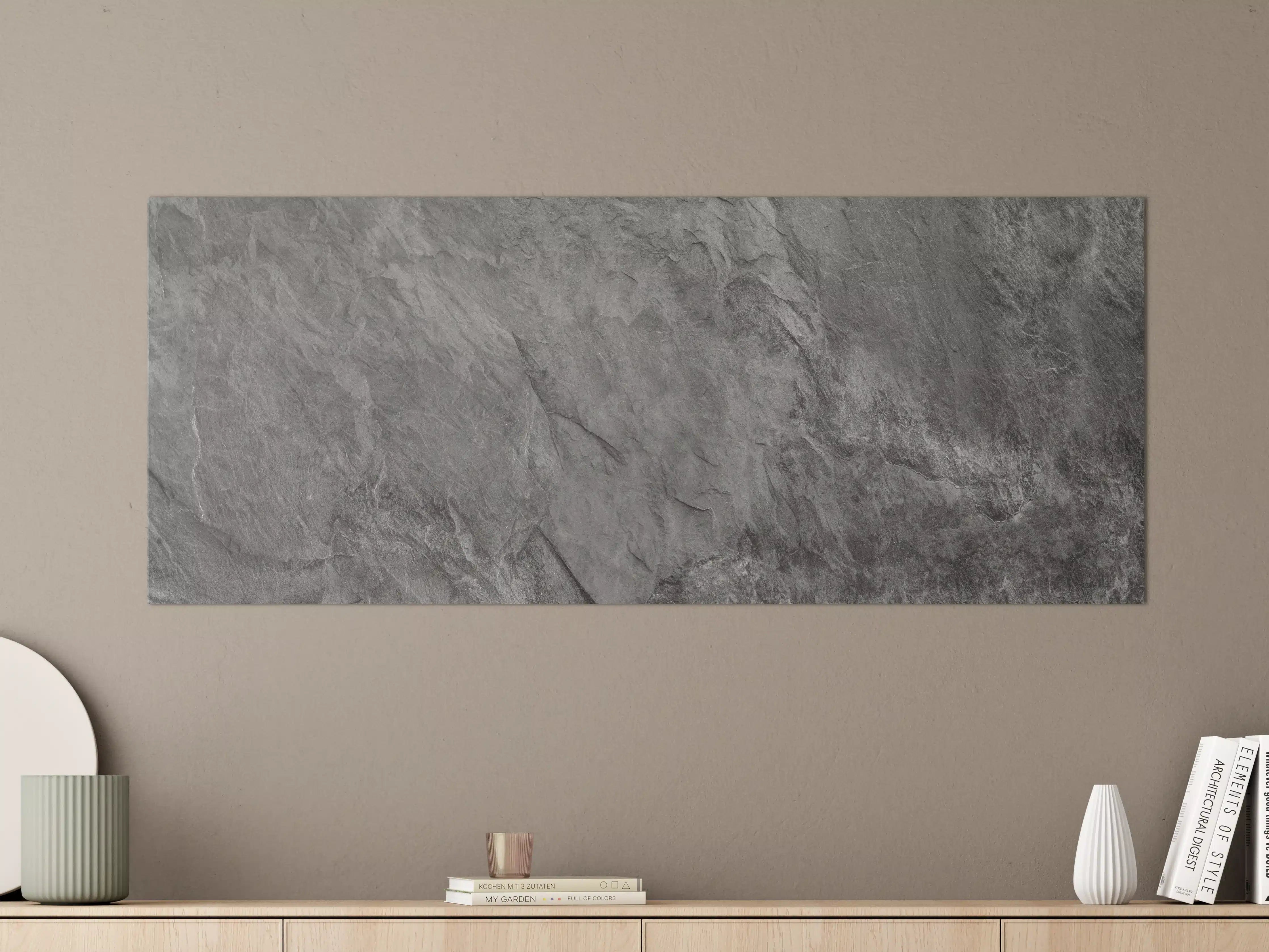 Große Wandbilder - Grau strukturierte Steindrucktapete