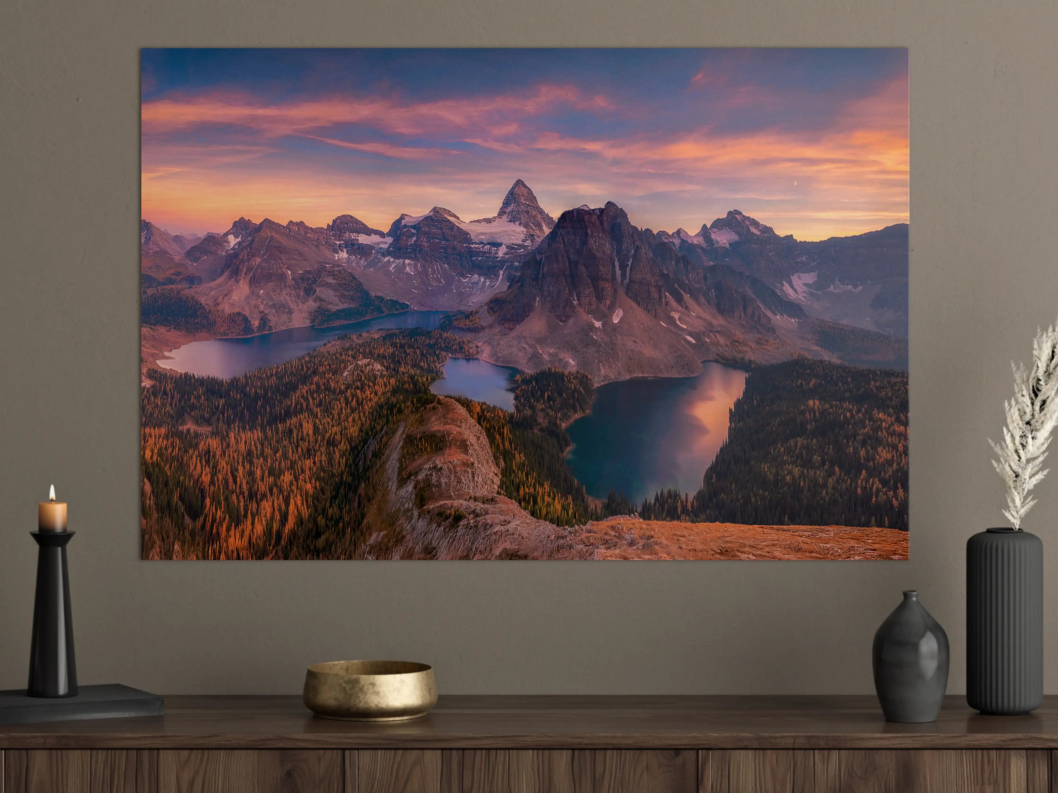 Große Wandbilder - Graue Bergspitzen im Abendlicht