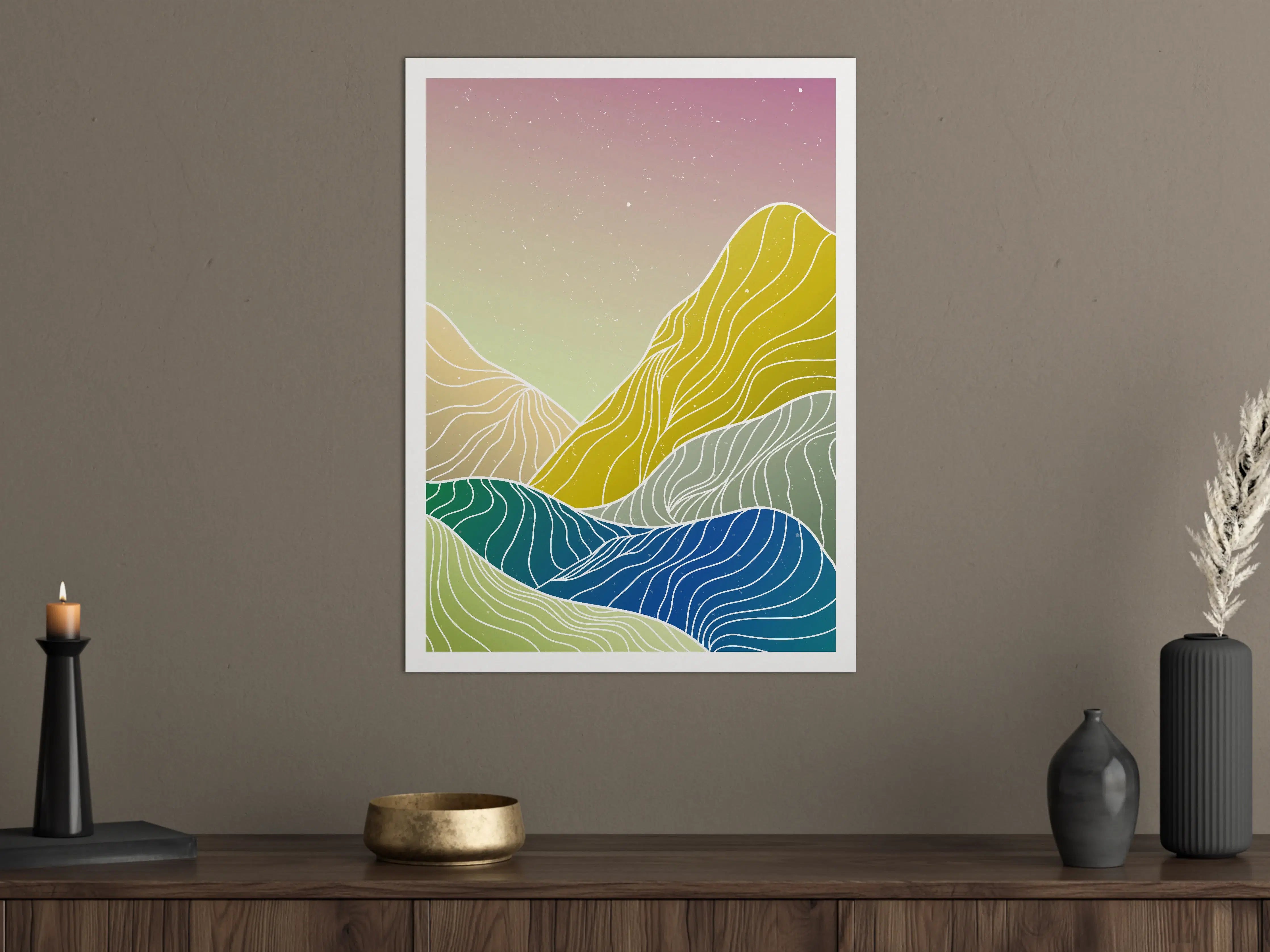 Große Wandbilder - Graue Bergträume in Pastell