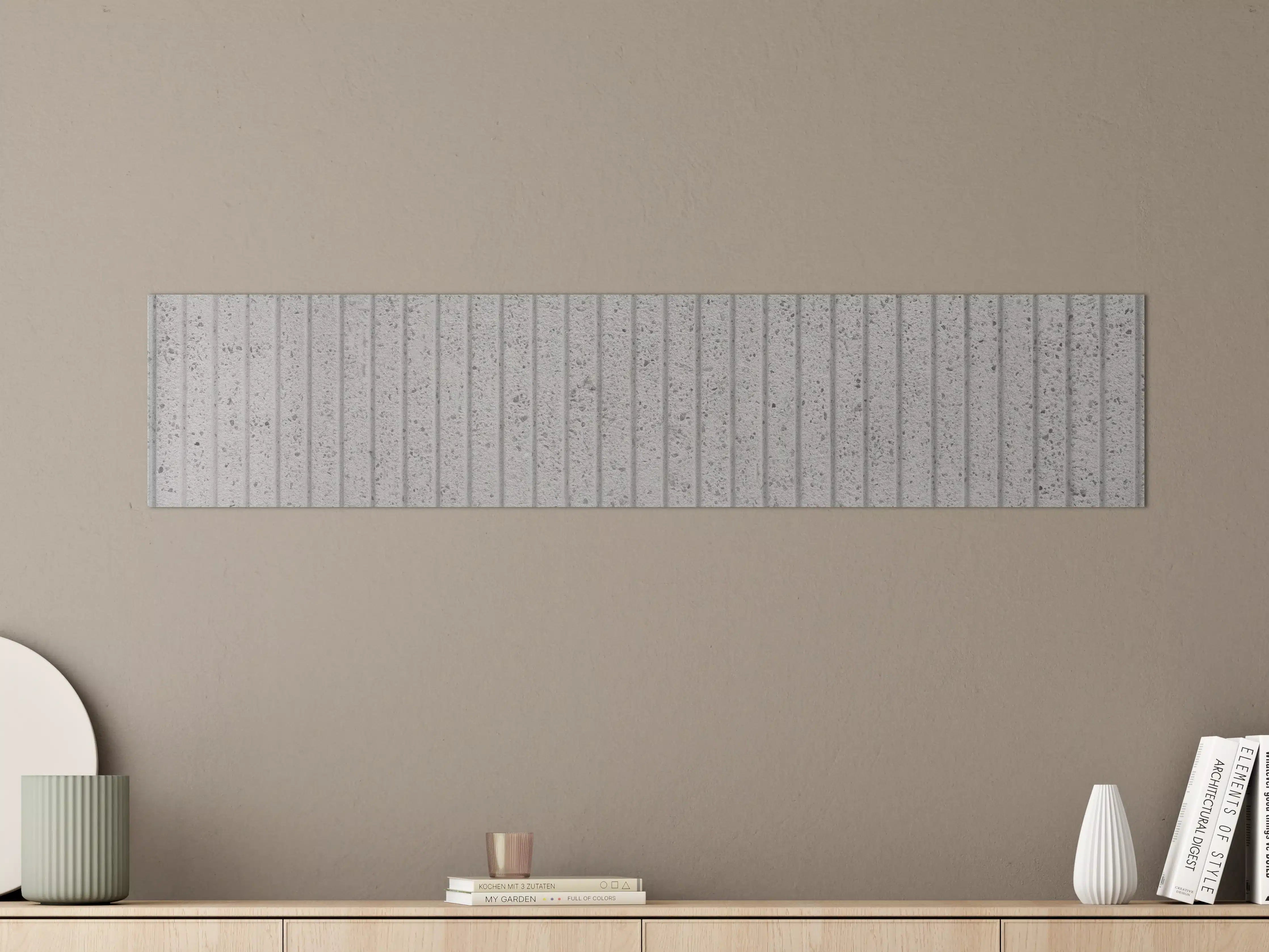 Große Wandbilder - Graue Betonstruktur mit vertikalen Linien