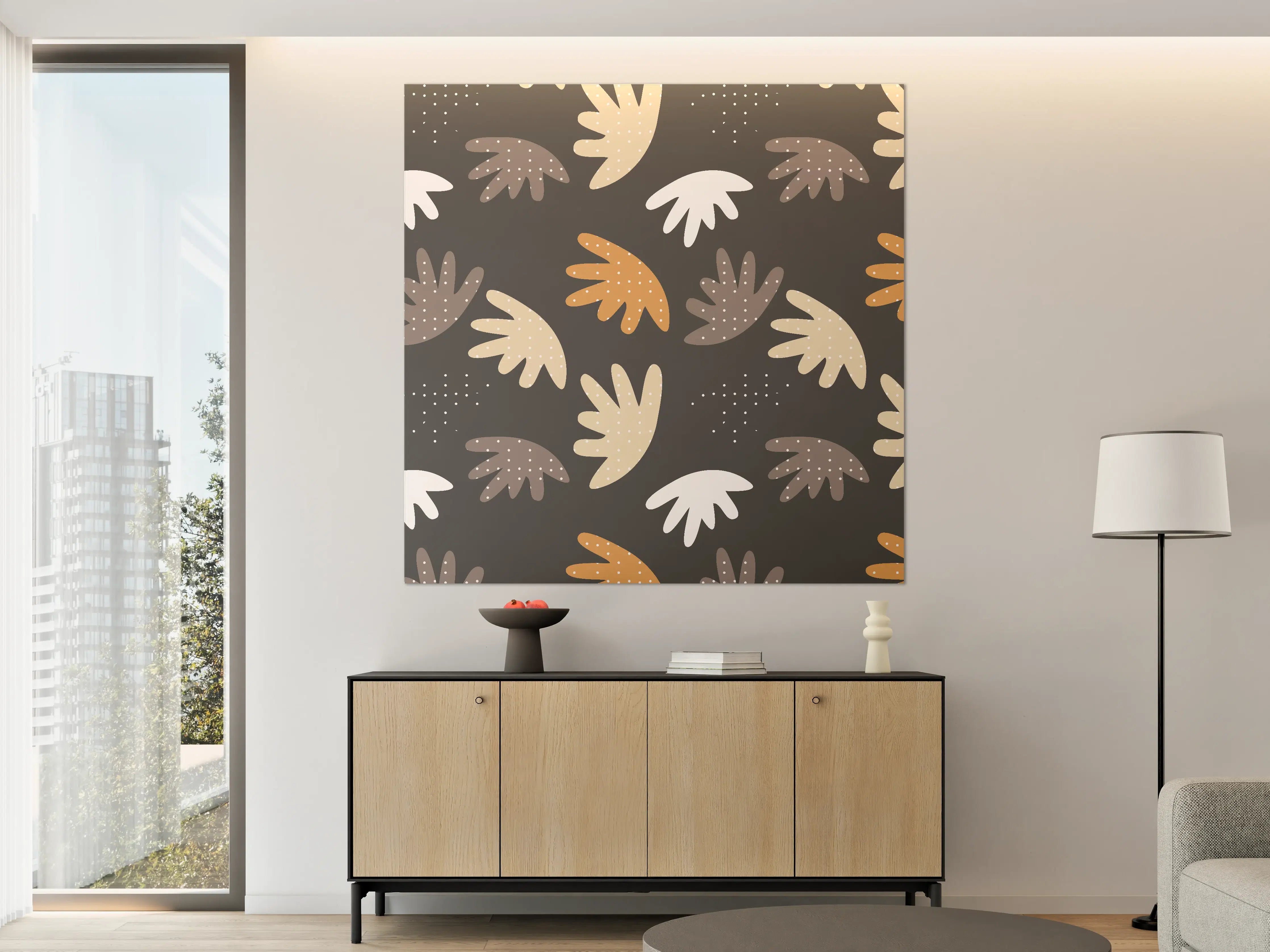 Große Wandbilder - Graue Blätter im Herbstlicht