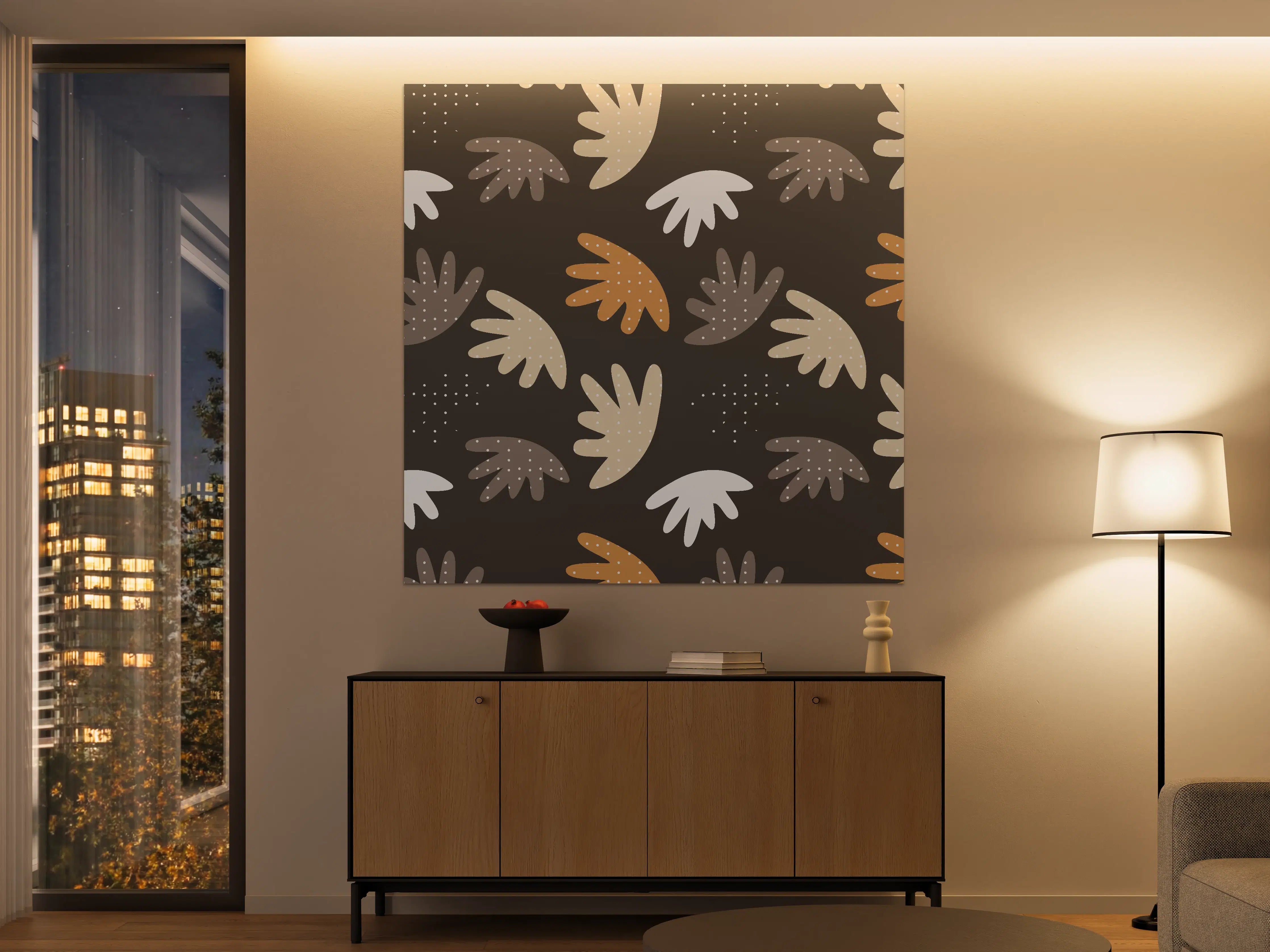 Große Wandbilder - Graue Blätter im Herbstlicht