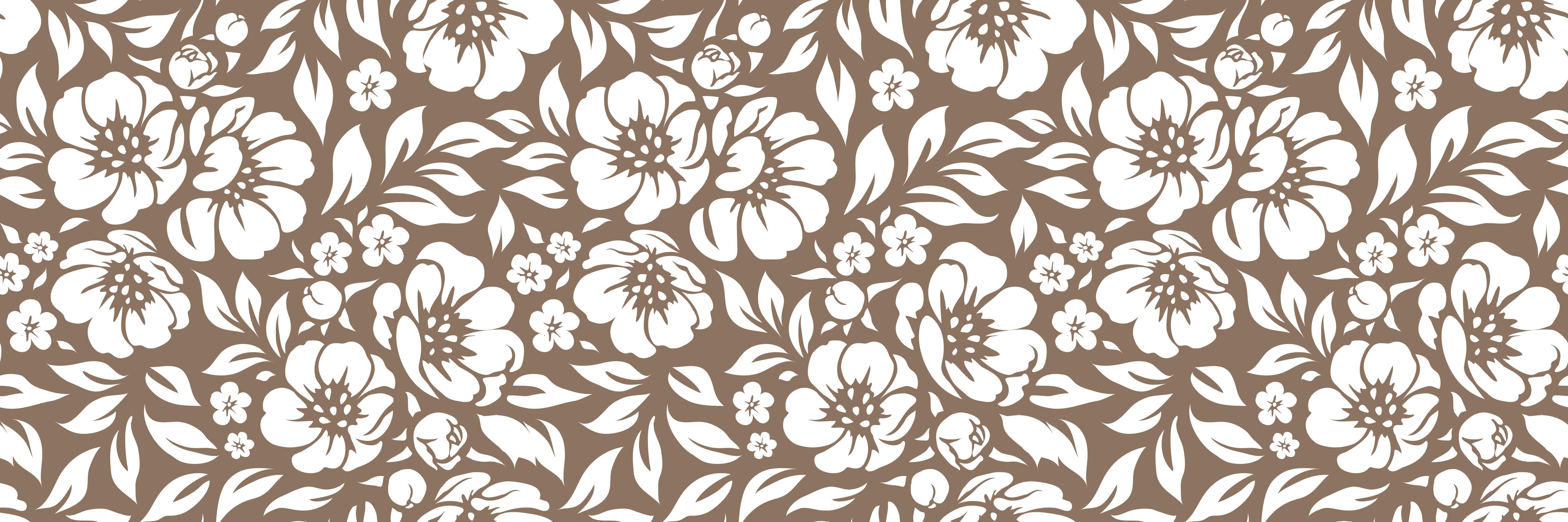 Große Wandbilder-Graue Blumen auf braunem Grund