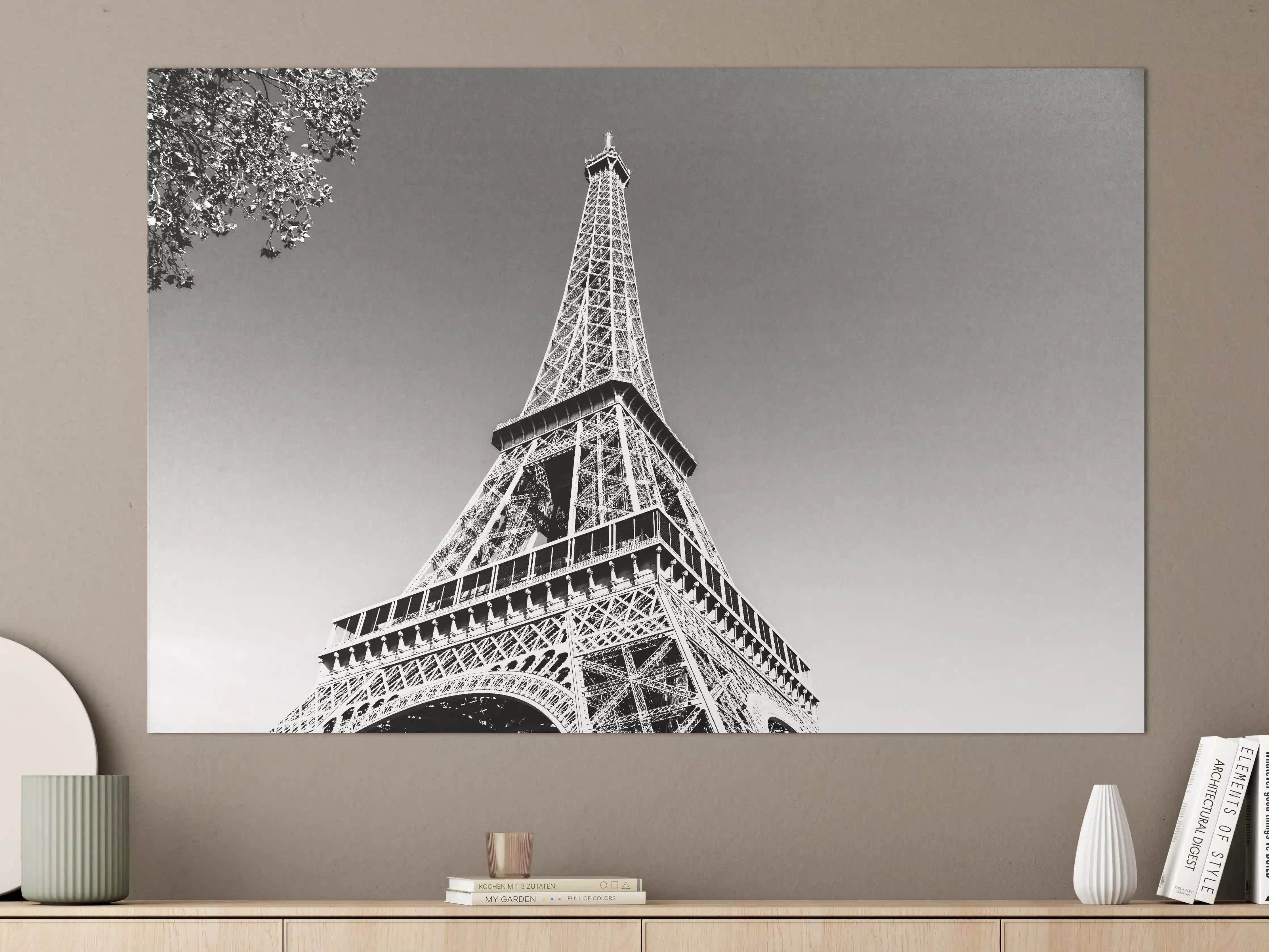 Große Wandbilder - Graue Eleganz des Eiffelturms