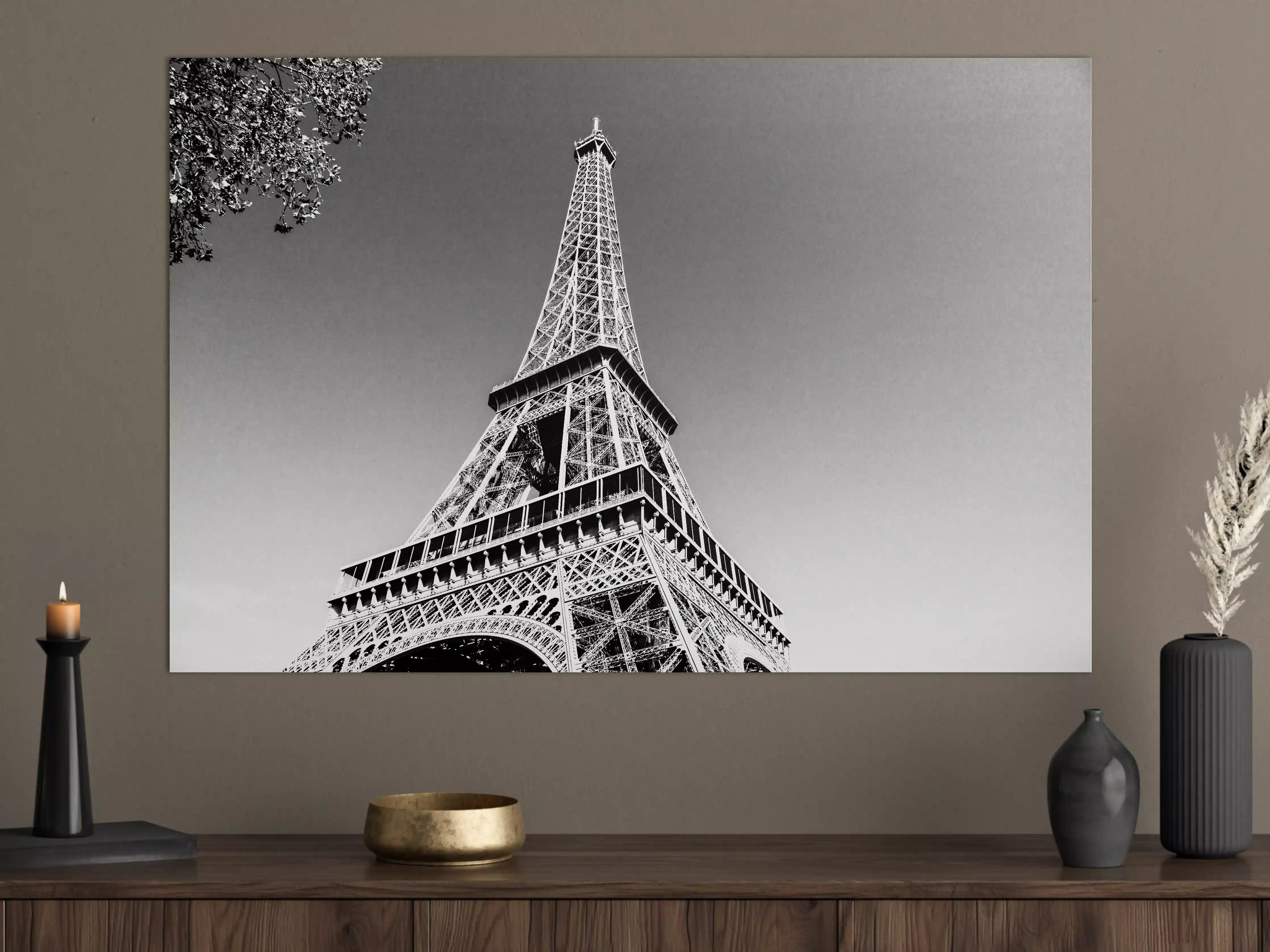 Große Wandbilder - Graue Eleganz des Eiffelturms