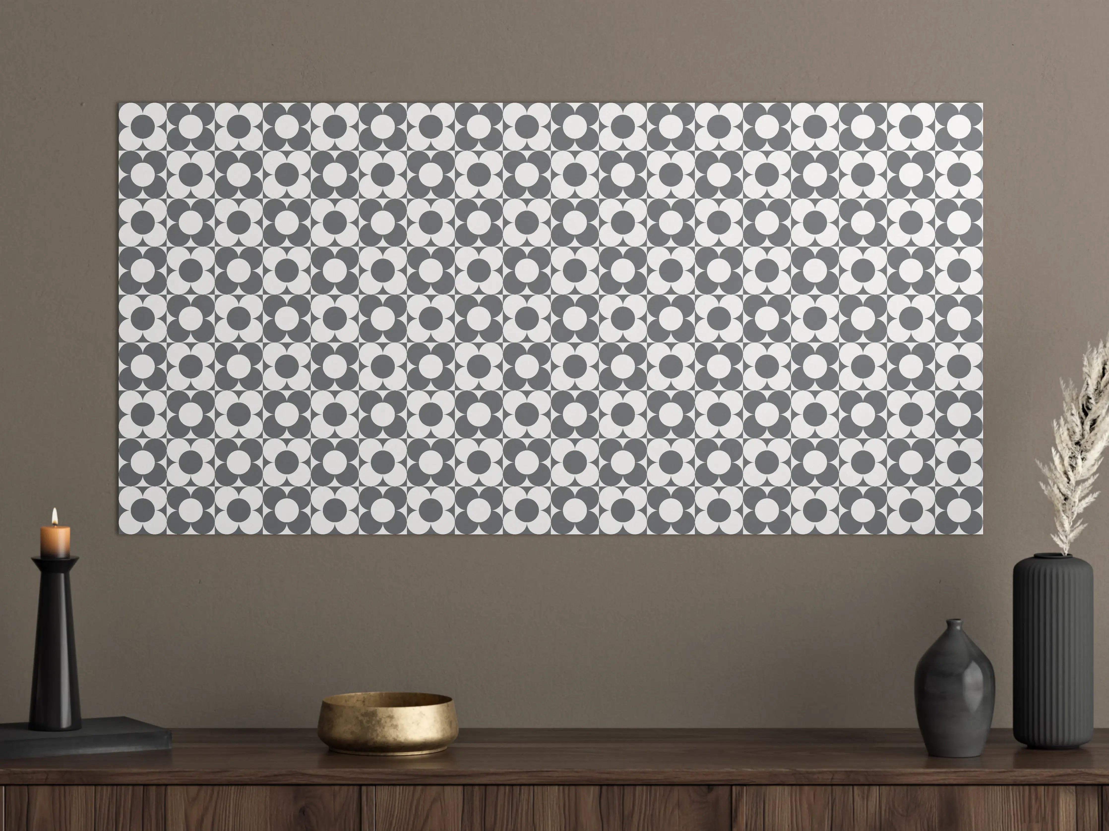 Große Wandbilder - Graue Eleganz: Geometrik in Weiß