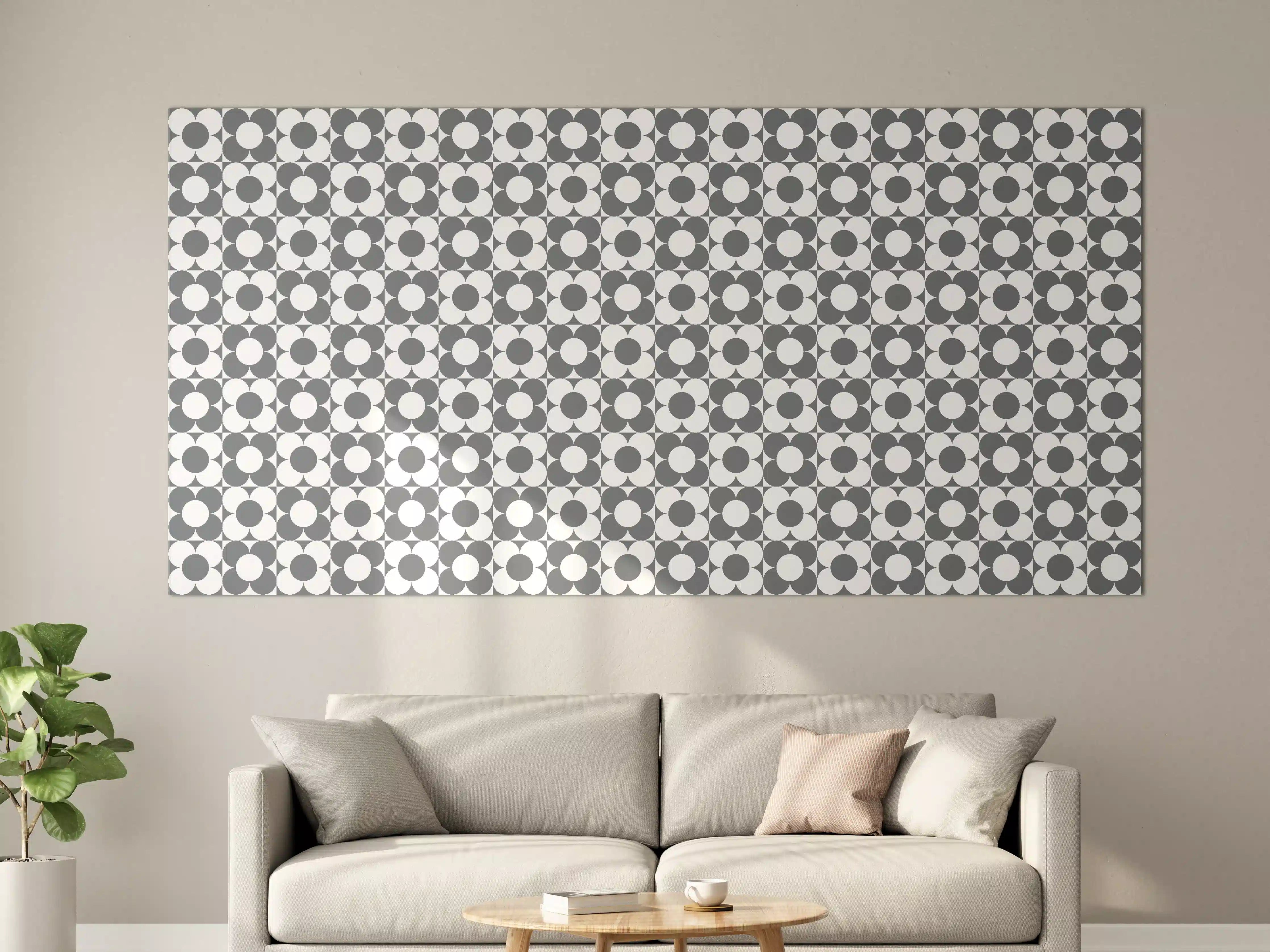 Große Wandbilder - Graue Eleganz: Geometrik in Weiß
