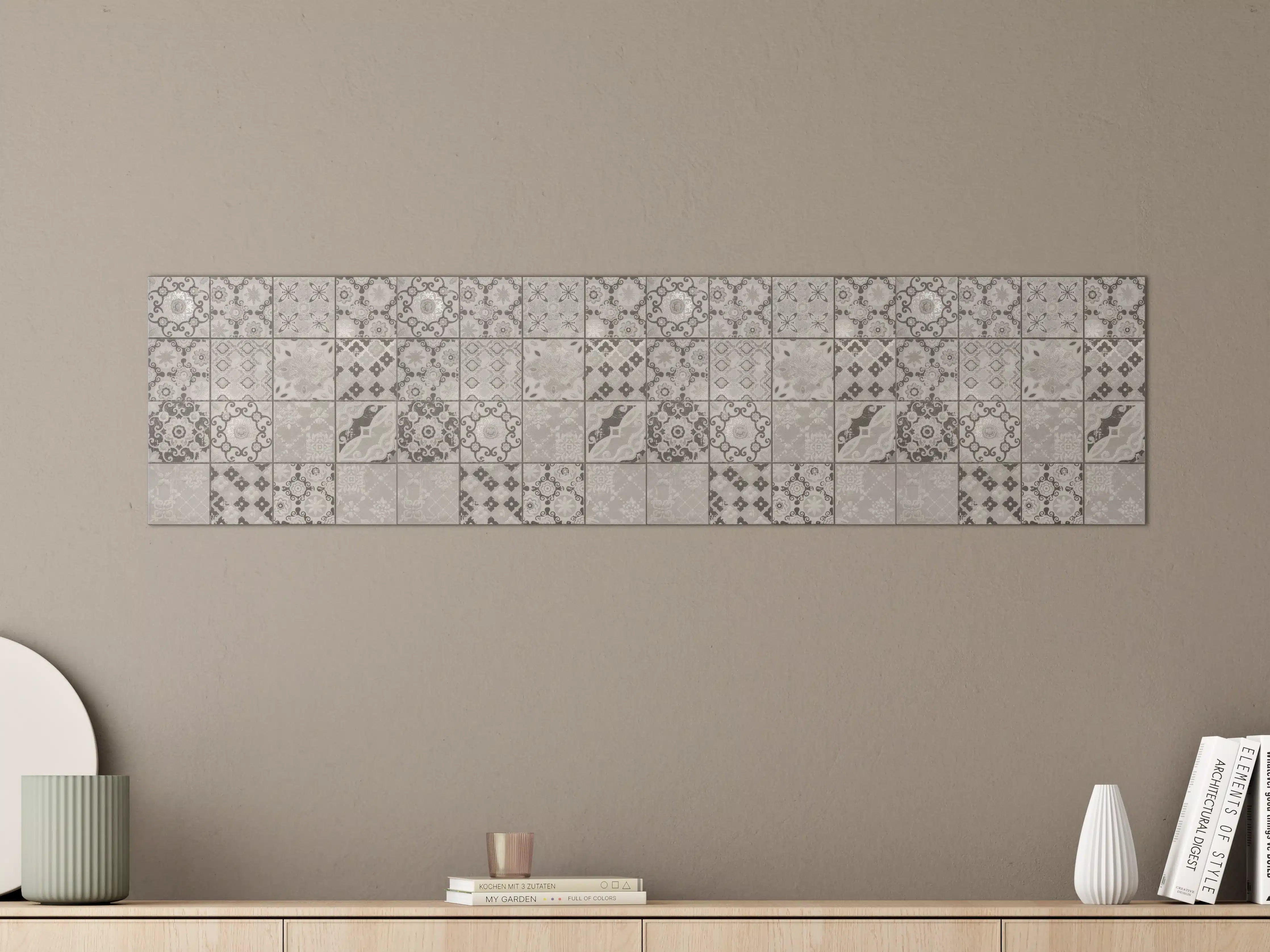 Große Wandbilder - Graue Fliesenmuster