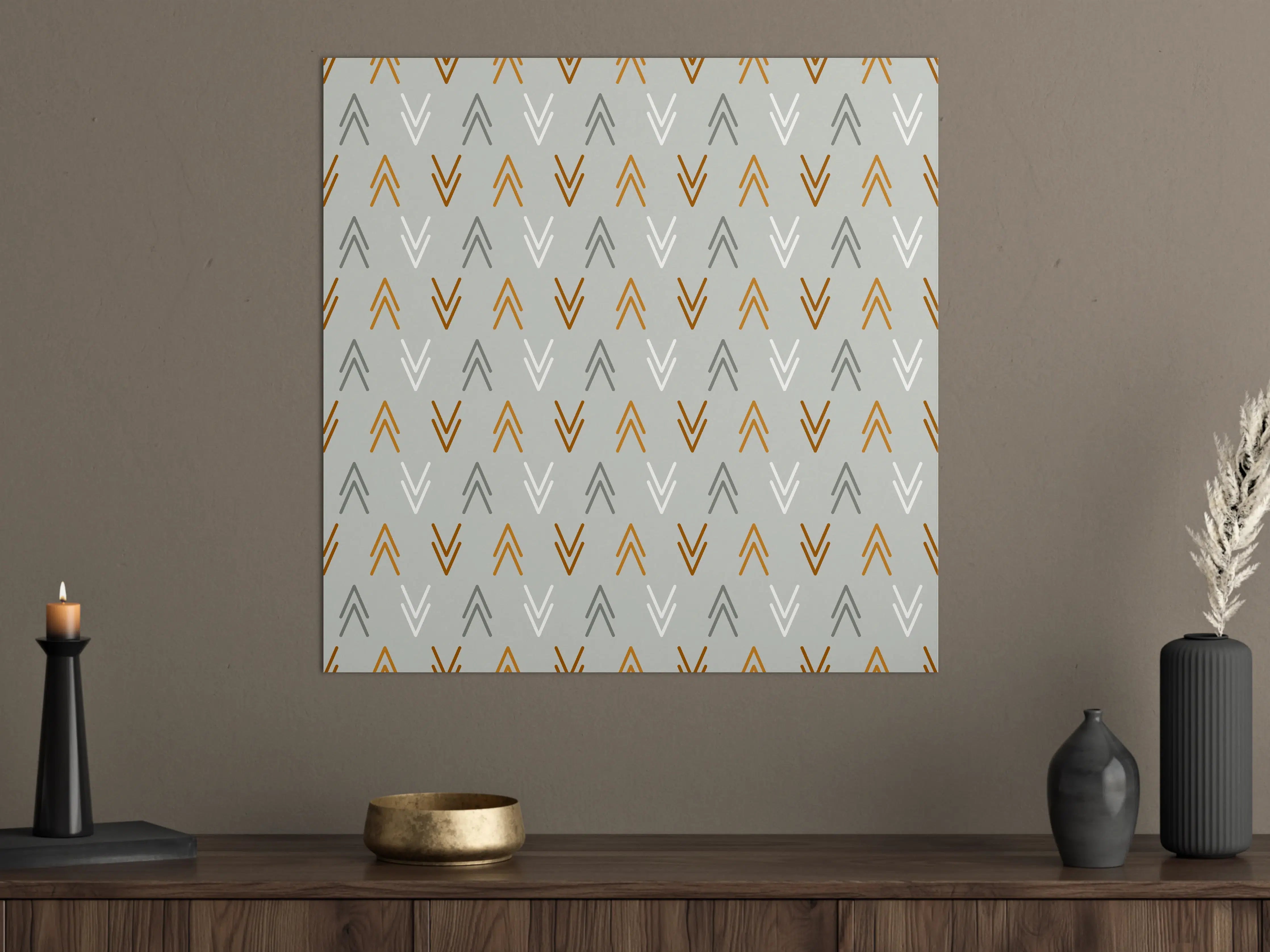 Große Wandbilder - Graue Geometrie an der Wand