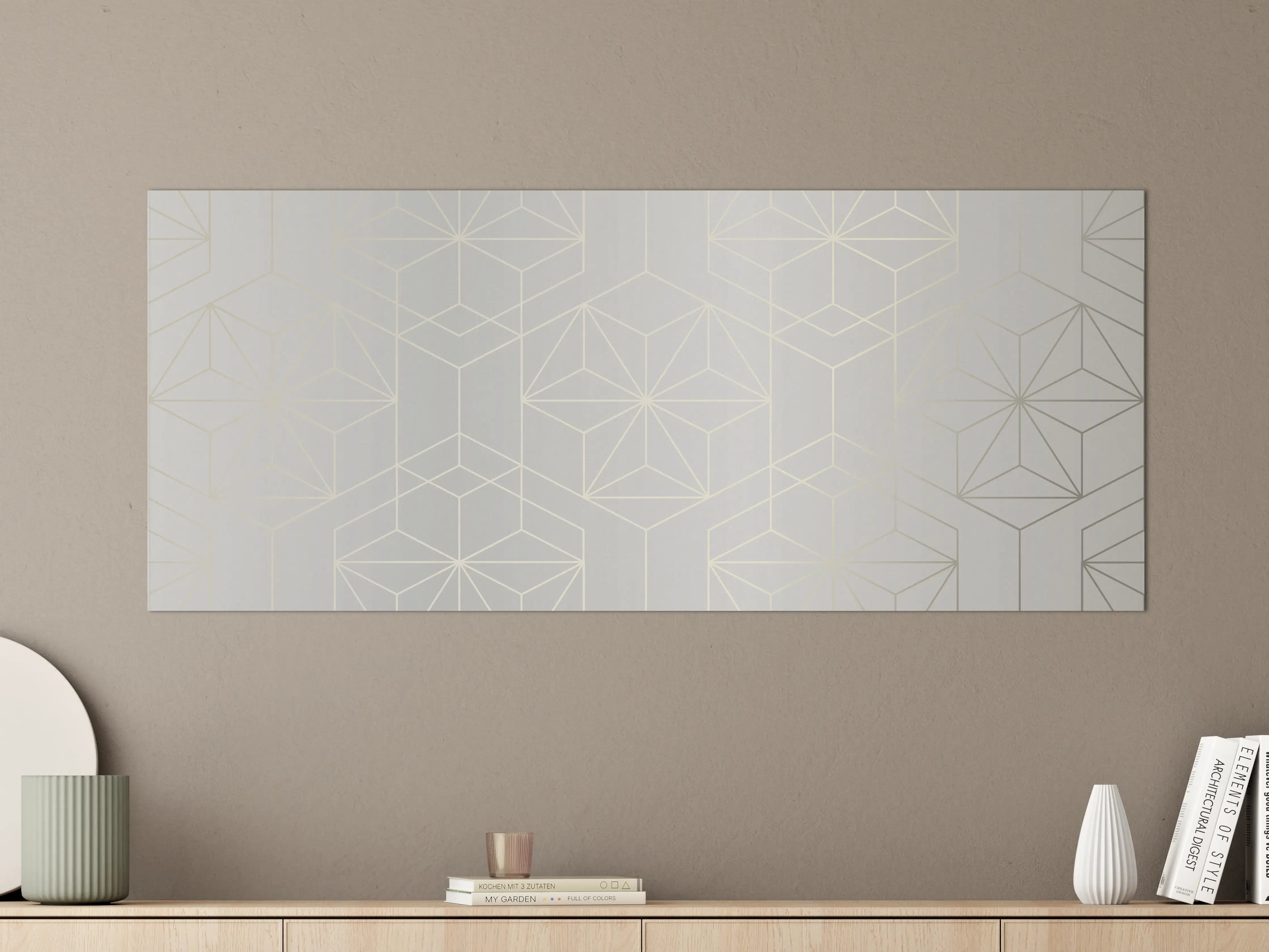 Große Wandbilder - Graue Geometrie auf Weißen Flächen