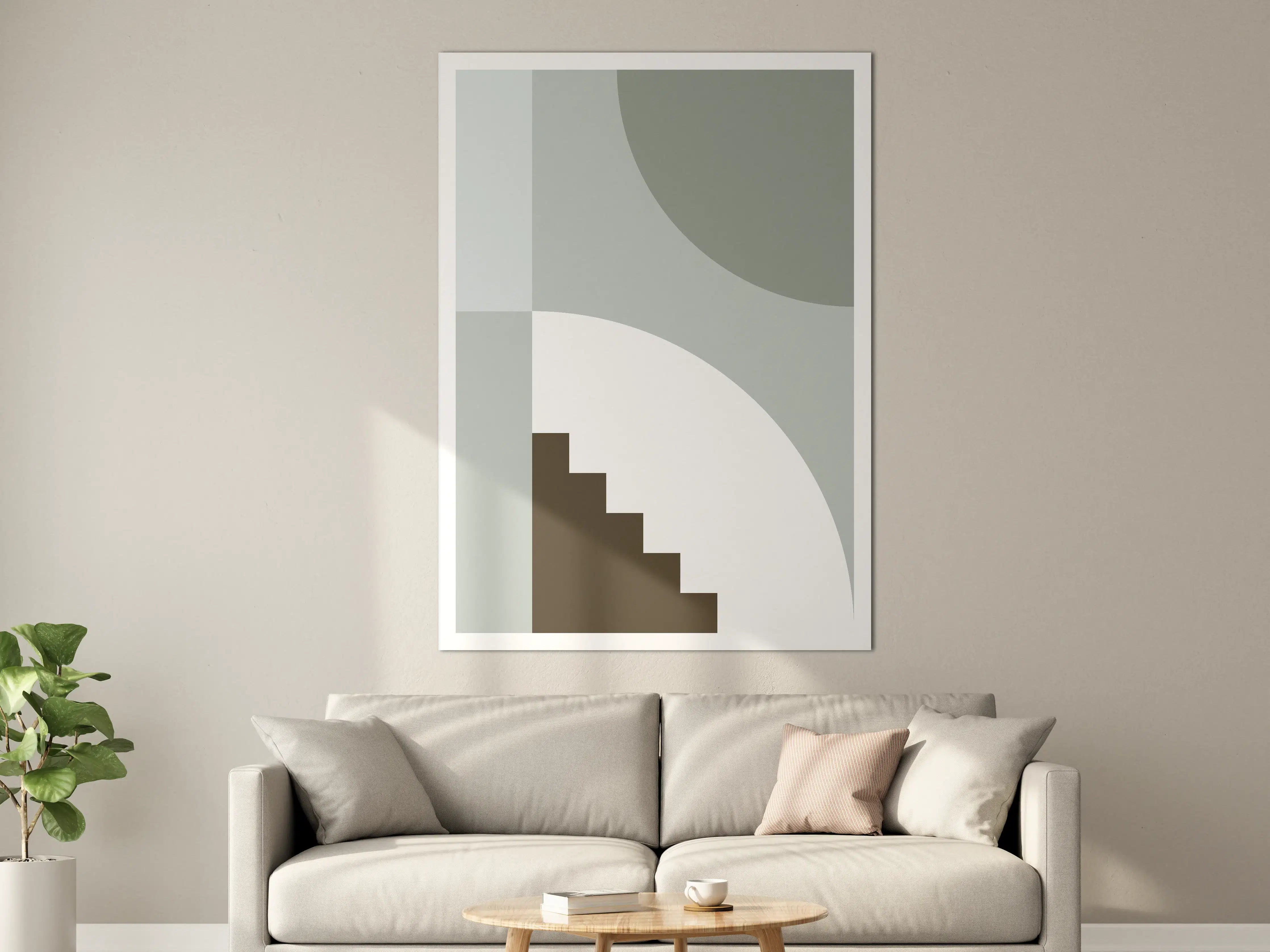 Große Wandbilder - Graue Geometrie für Wandkunst