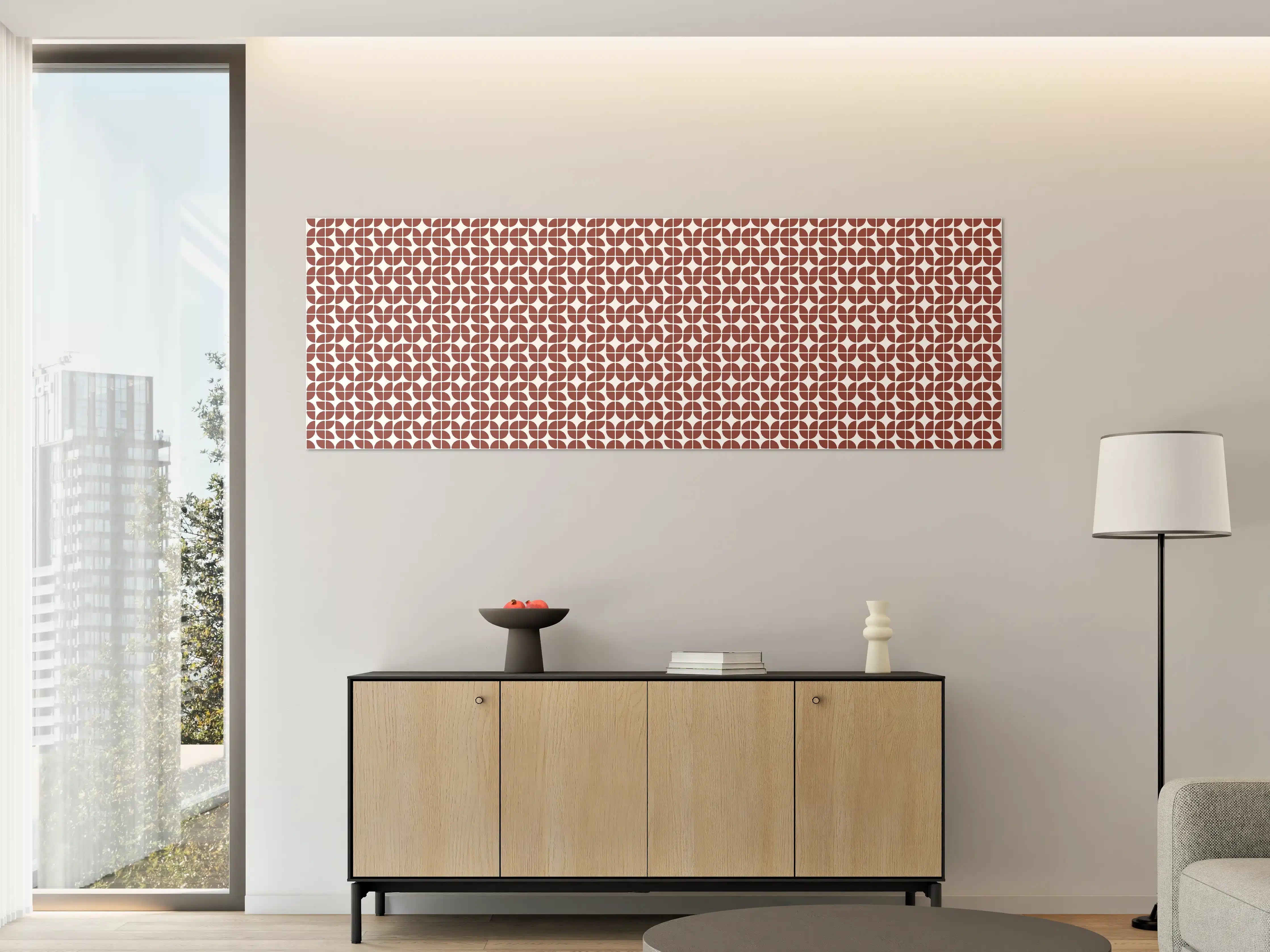 Große Wandbilder - Graue Geometrie im Weißdesign