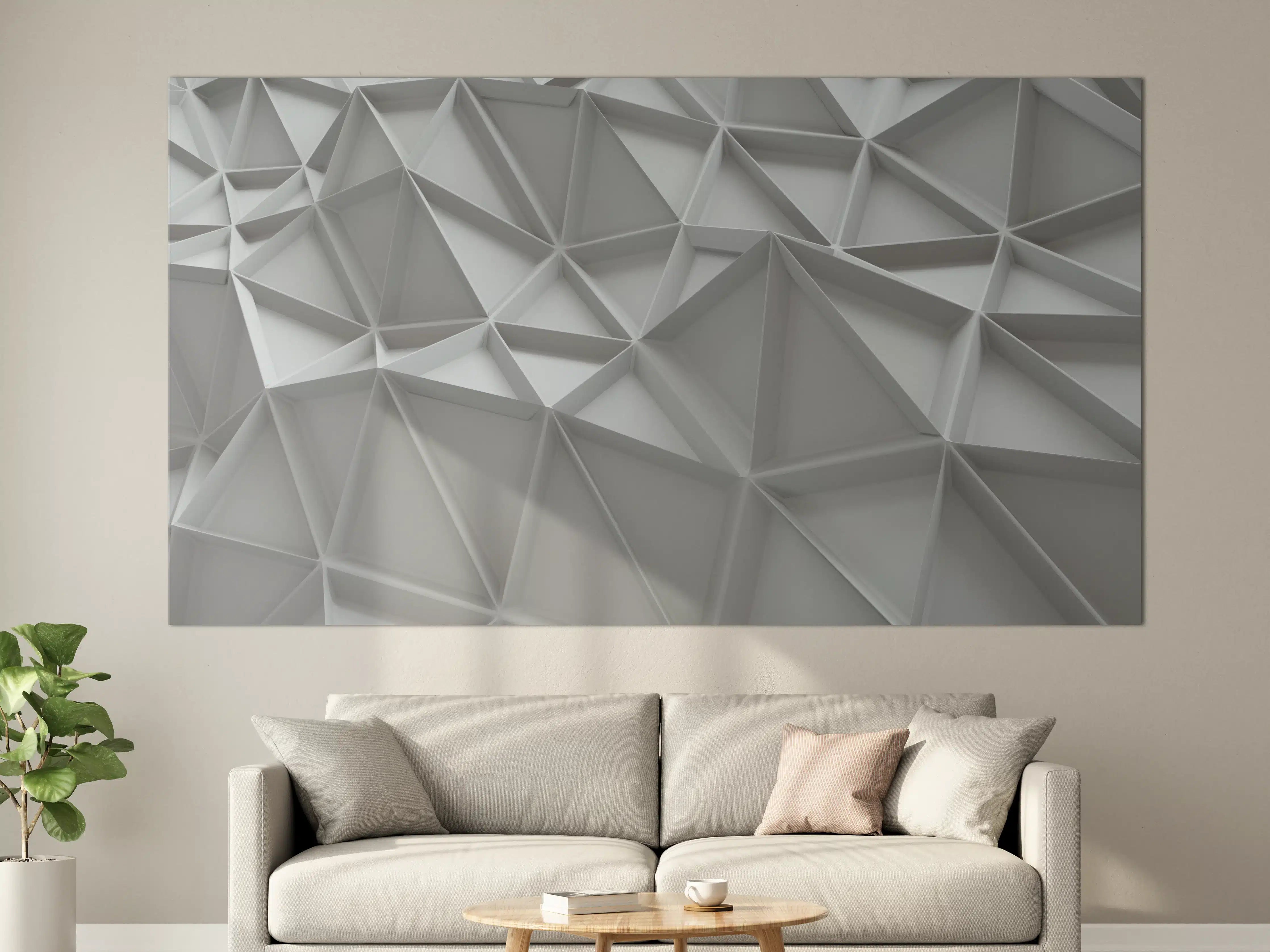 Große Wandbilder - Graue Geometrien an Wänden
