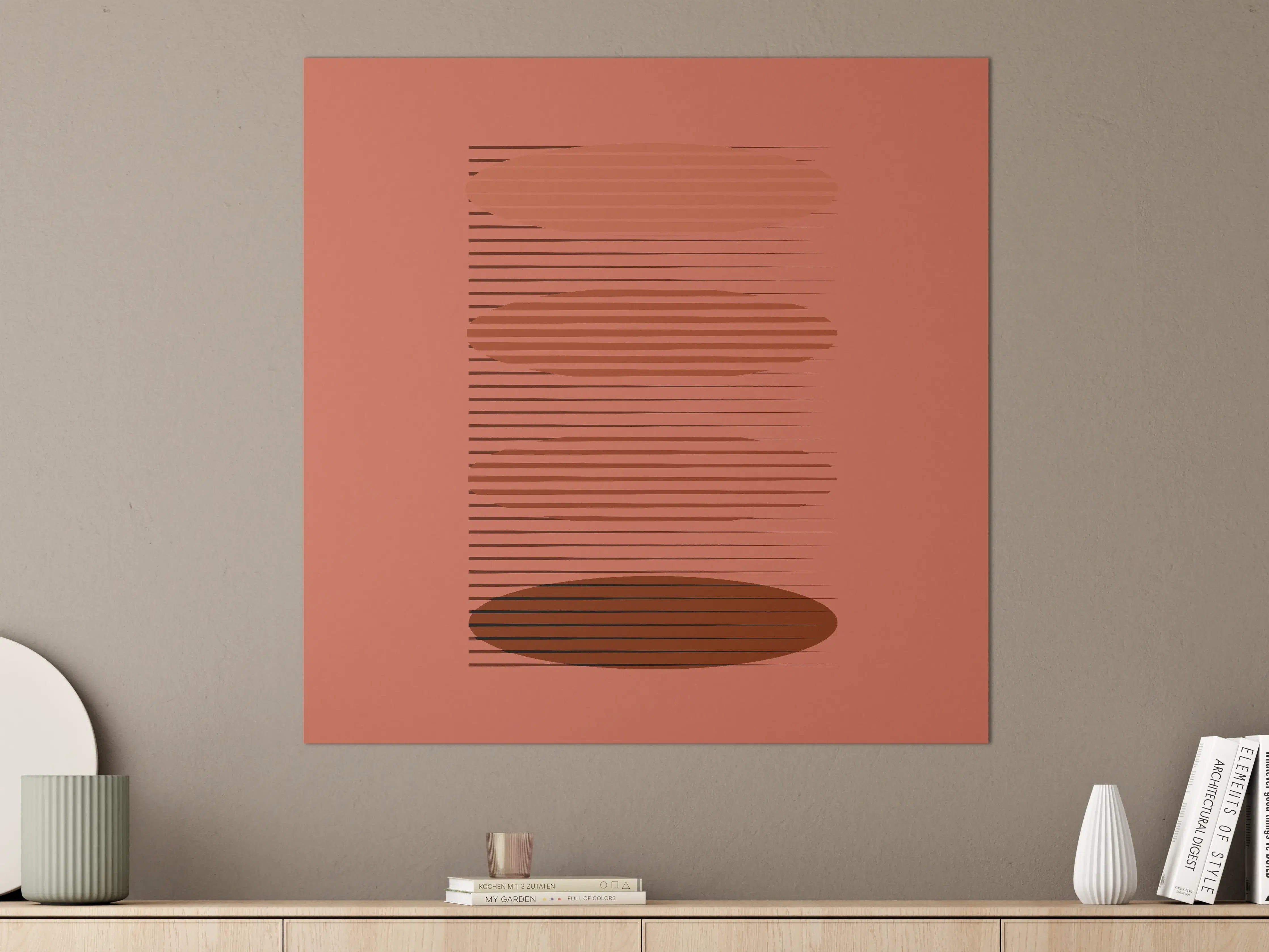 Große Wandbilder - Graue Harmonie in Geometrie