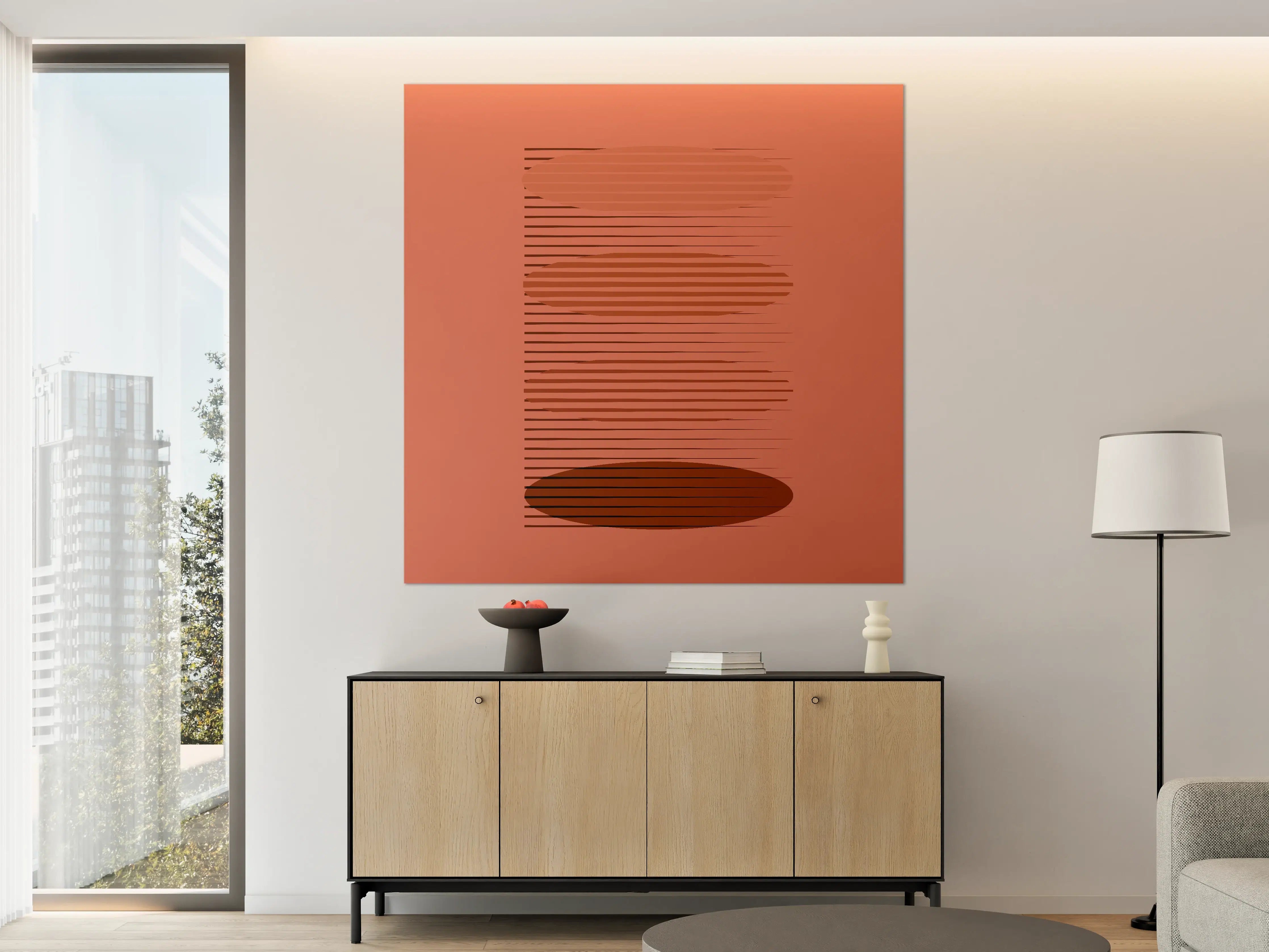 Große Wandbilder - Graue Harmonie in Geometrie