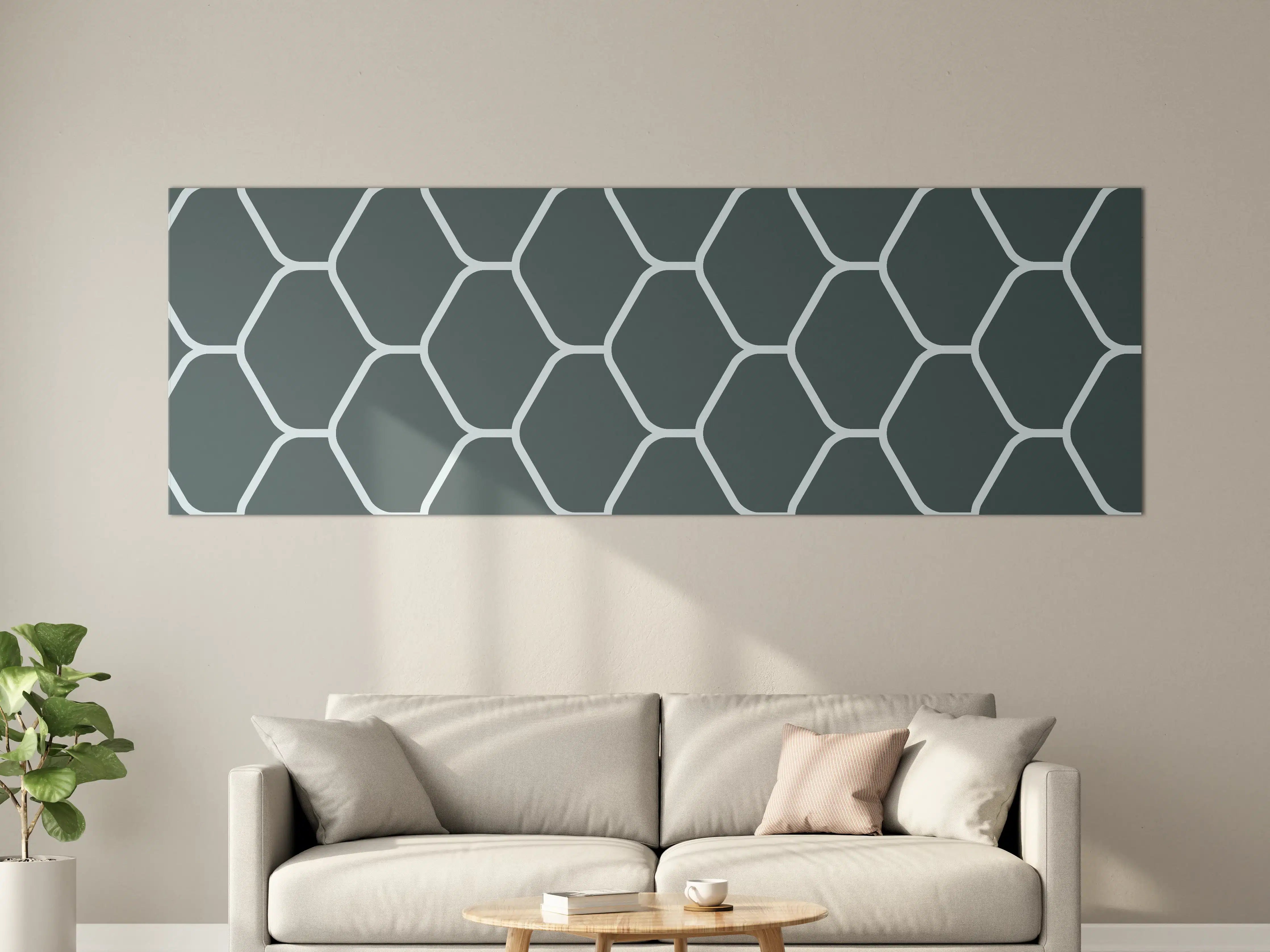 Große Wandbilder - Graue Hexagon-Muster Tapete