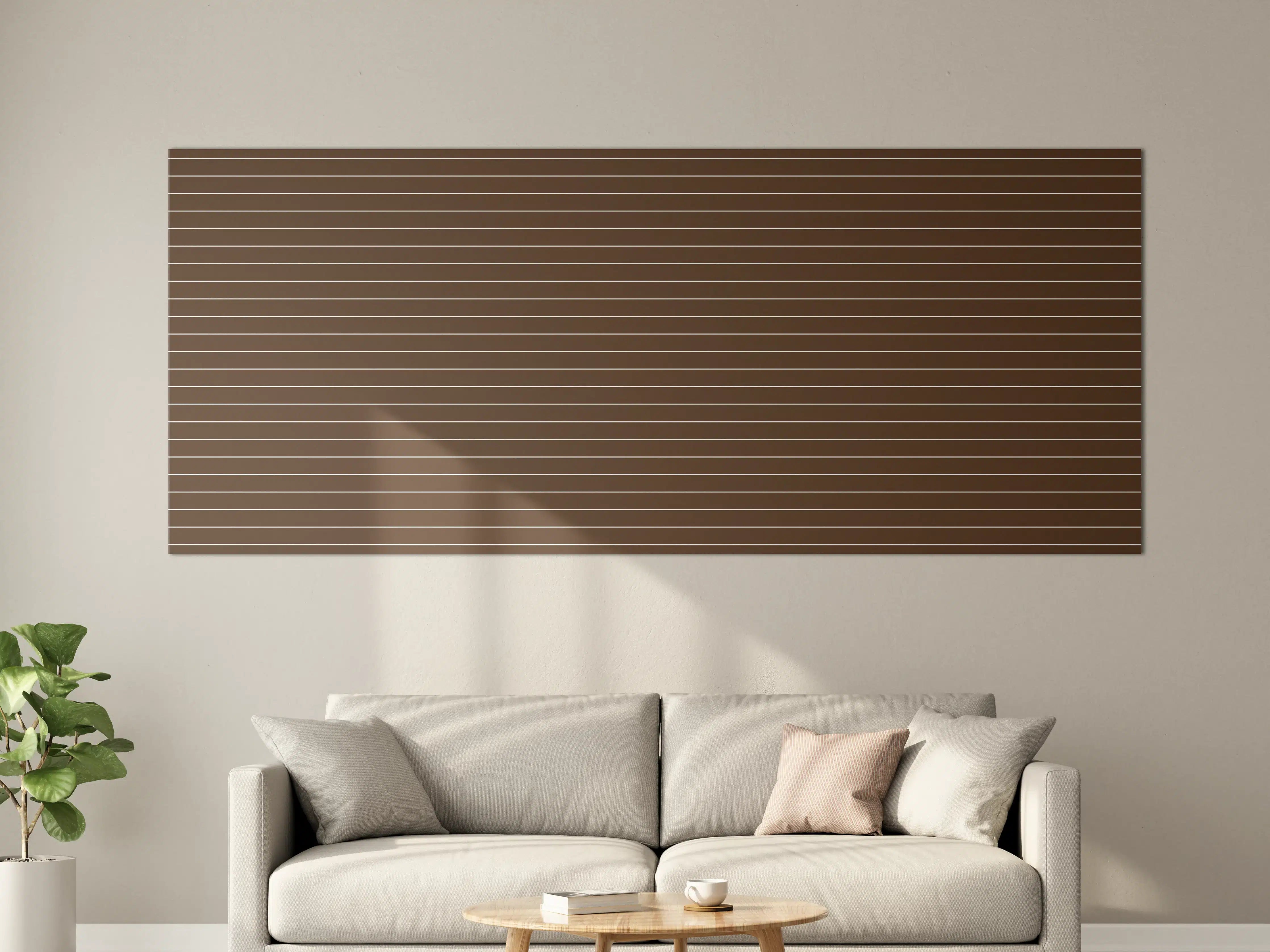 Große Wandbilder - Graue Holzoptik mit weißen Linien