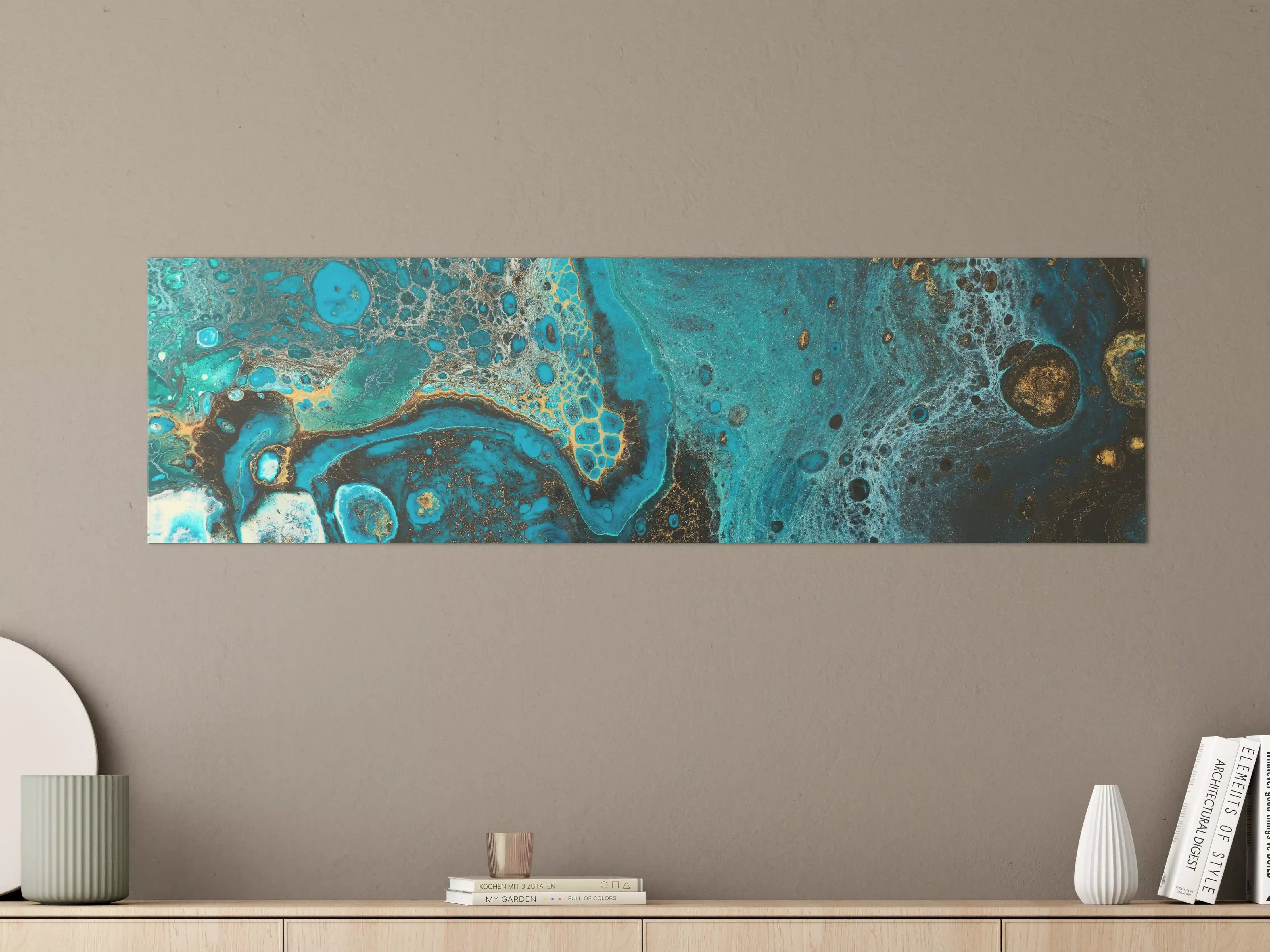 Große Wandbilder - Graue Marmor-Details mit Goldakzenten